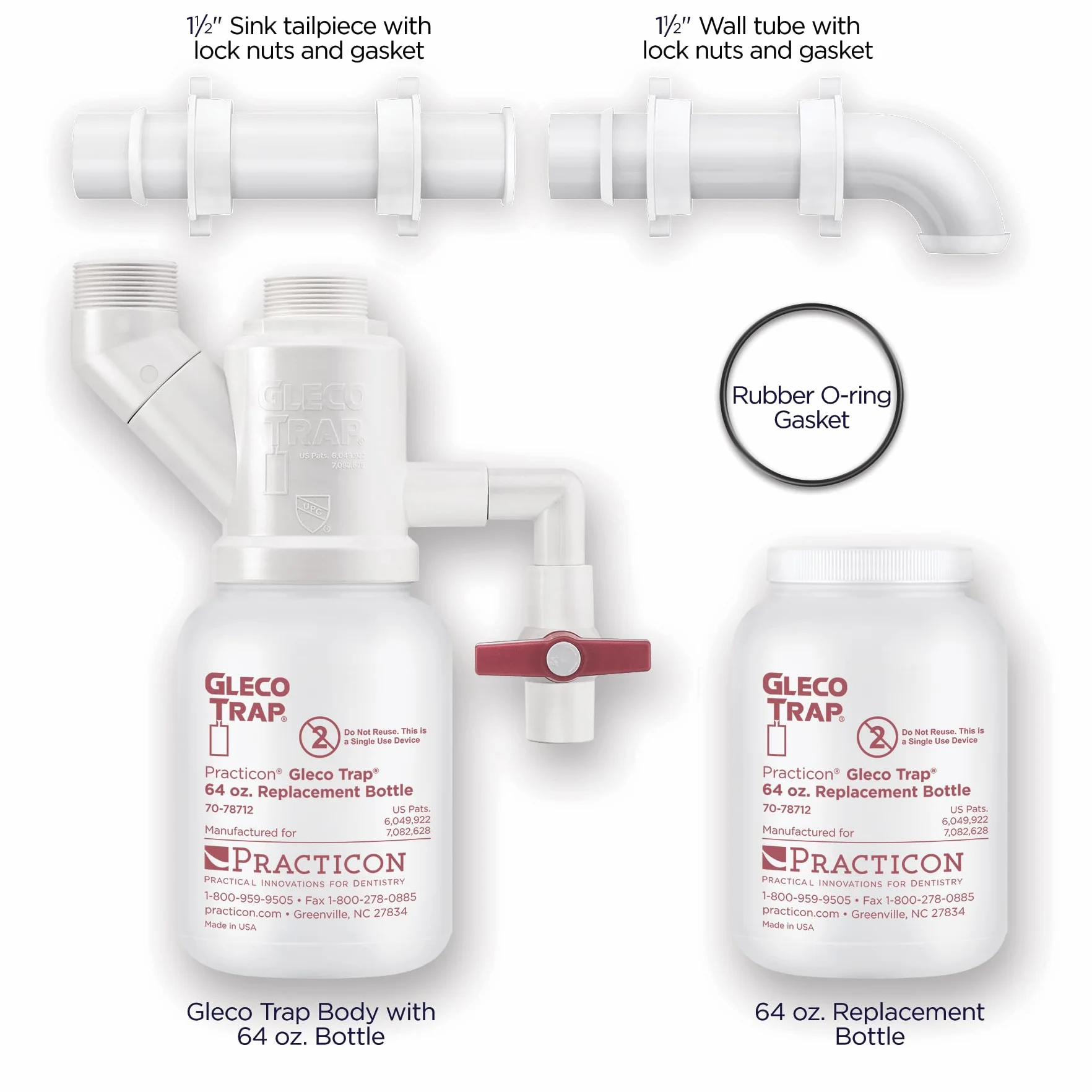 Practicon 7078713 Gleco Trampa System, 64 oz