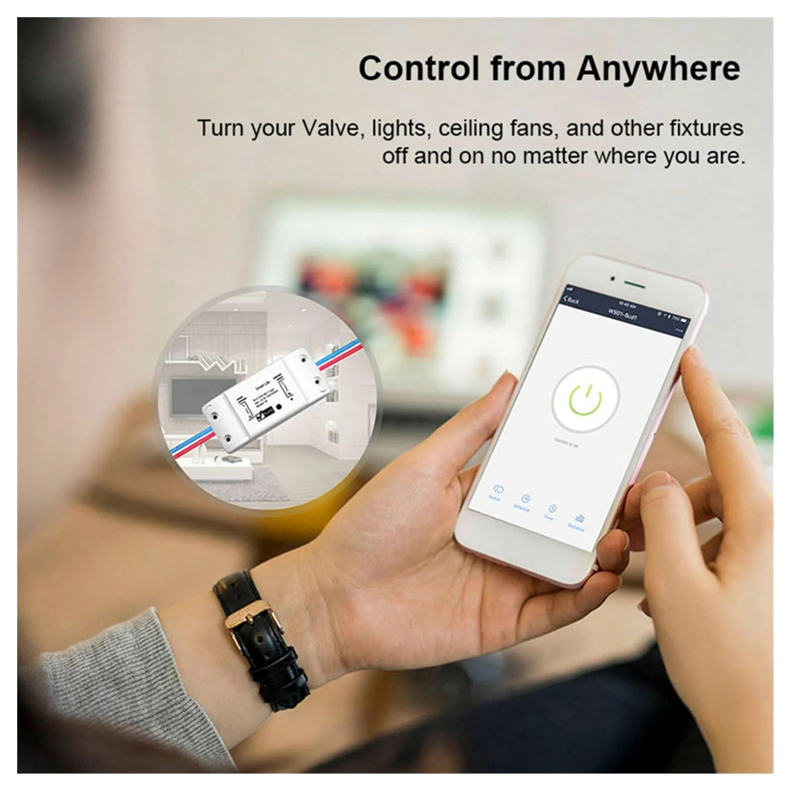 Válvula de bola, Válvula De Agua Inteligente WiFi, Bola Eléctrica Motorizada 3 Vías, Interruptor, Aplicación Sincronización(1/2")