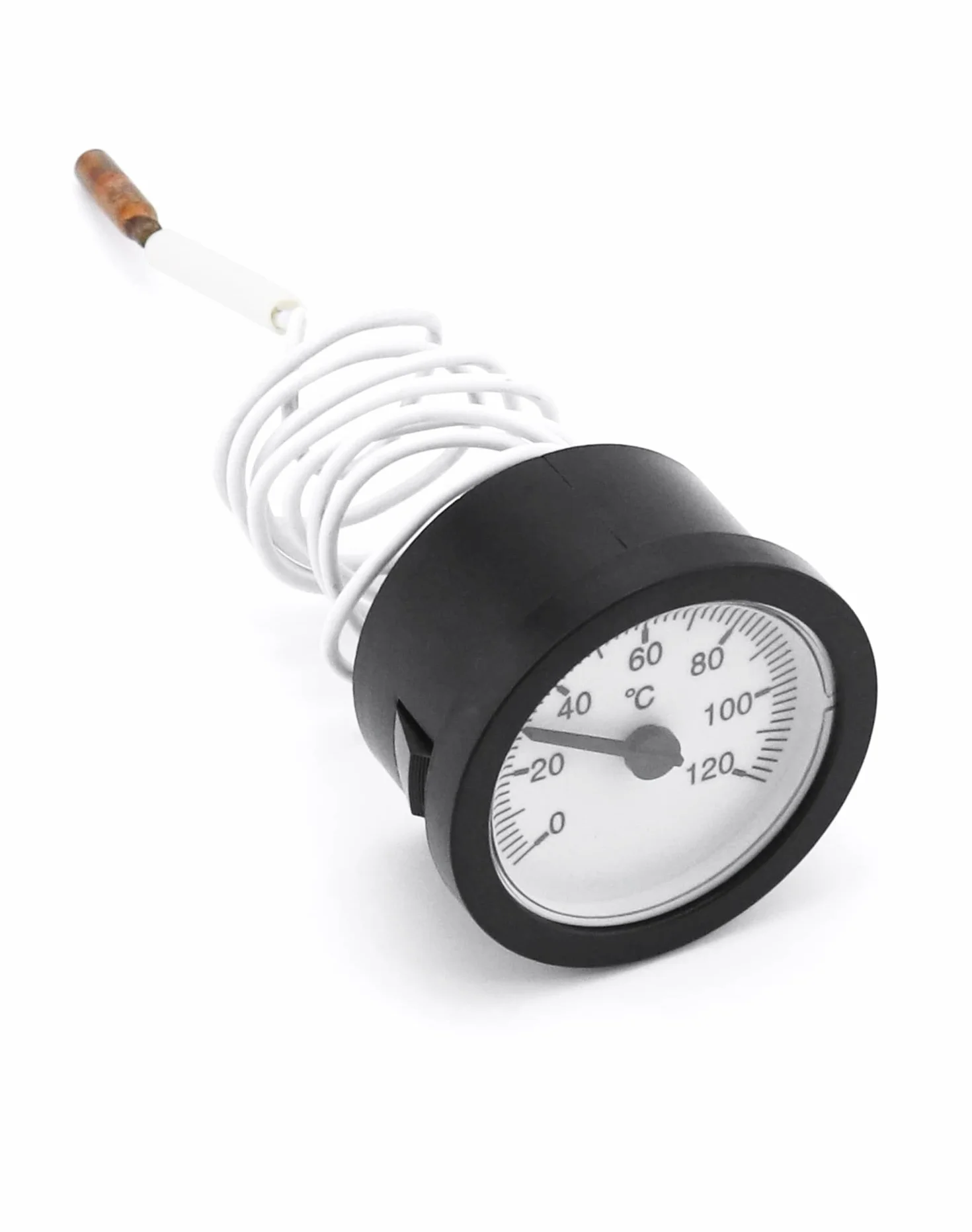 Termómetro con sonda capilar 1000 mm 0-120 °C para calderas y sistemas de calefacción