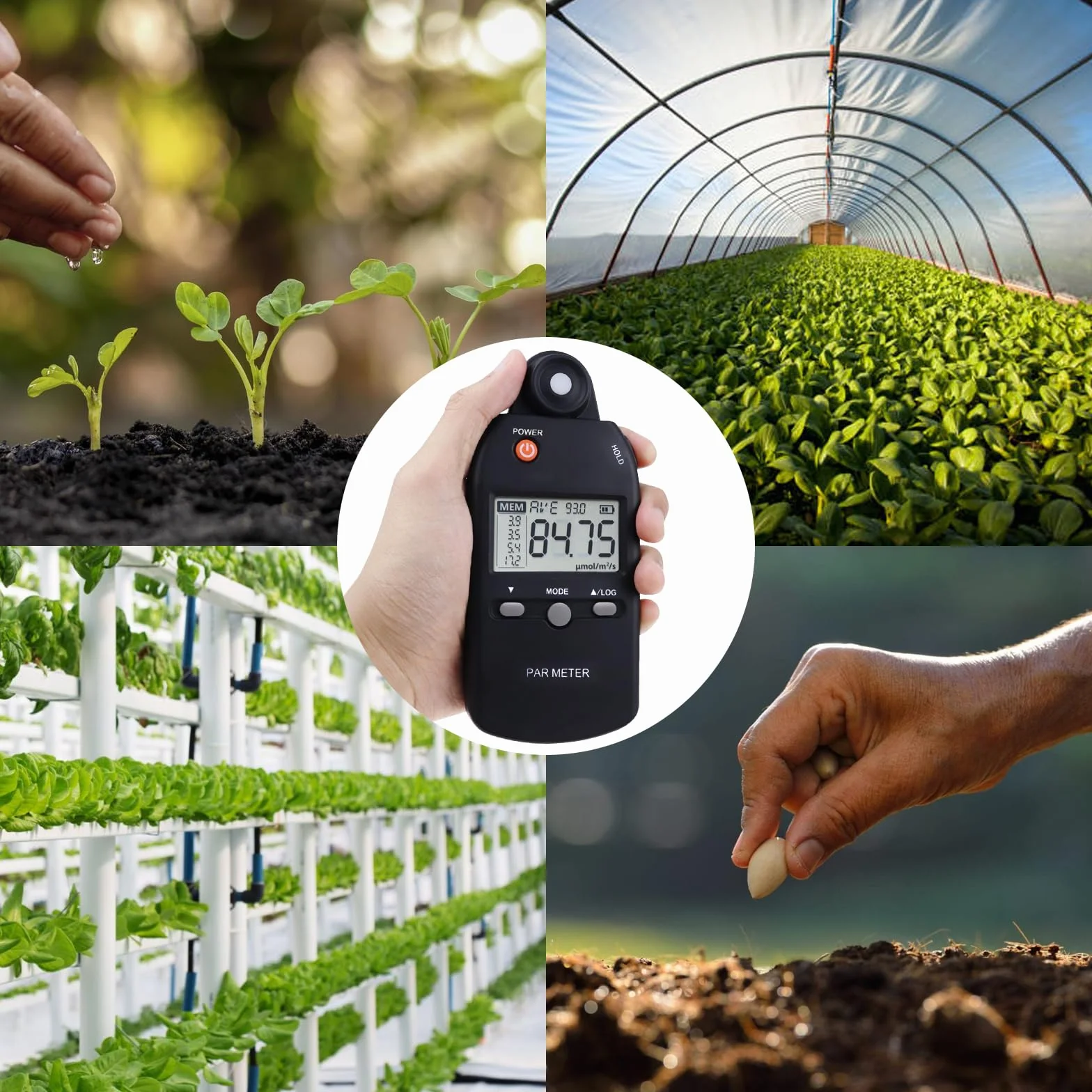 Medidor de luz PAR avanzado 0-5000 μmol sensor cuántico para plantas de interior