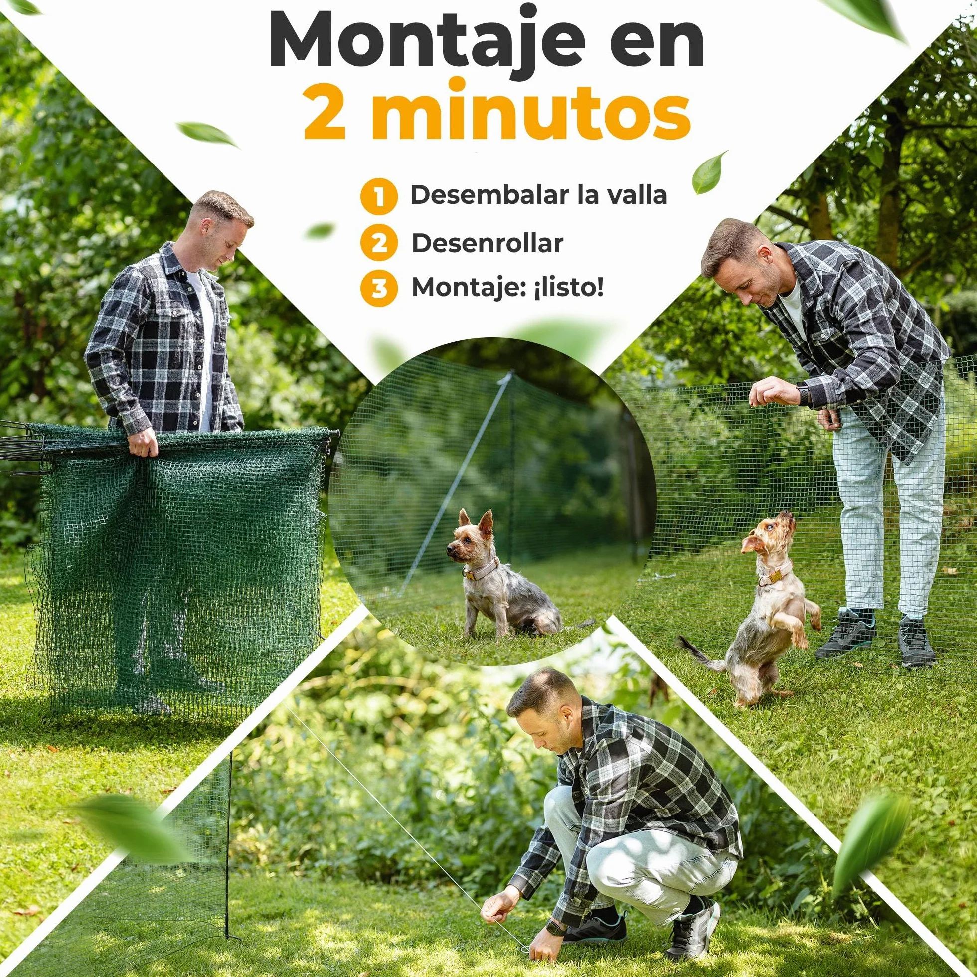 NATURIZ® Valla de perros y pollos en 15m / 20m / 25m x 90cm - malla plastico jardin, Extremadamente Estable, Sin Electricidad, Verde (25m)