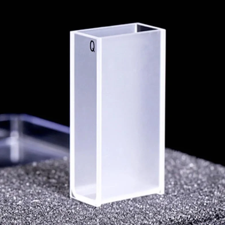 2 cubetas de cuarzo con tapa - Longitud de trayectoria de 20 mm JGS1 for espectrofotómetro - Volumen de 7 ml, alta transmitancia(Frit sintering)