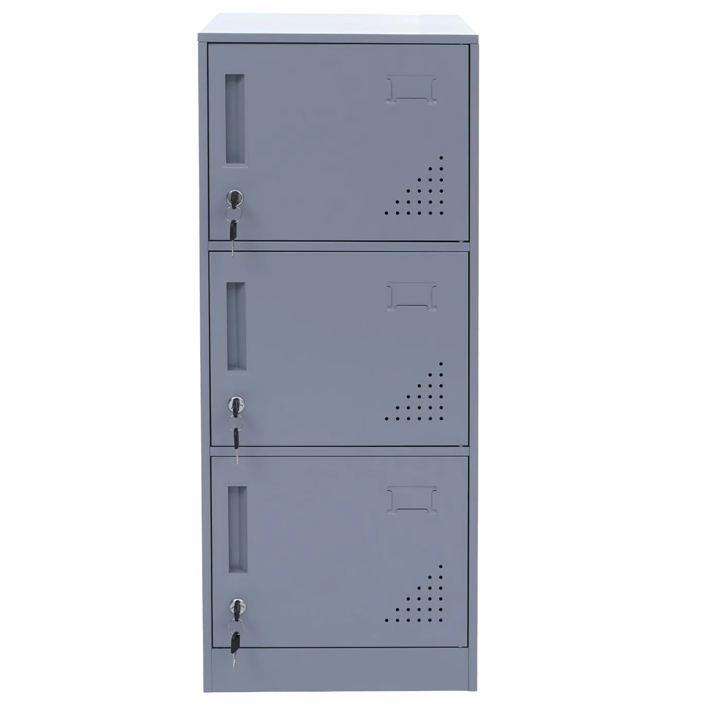 Mendler Taquilla HWC-P63 con 3 puertas, 90 x 38 x 45 cm, acero, color gris