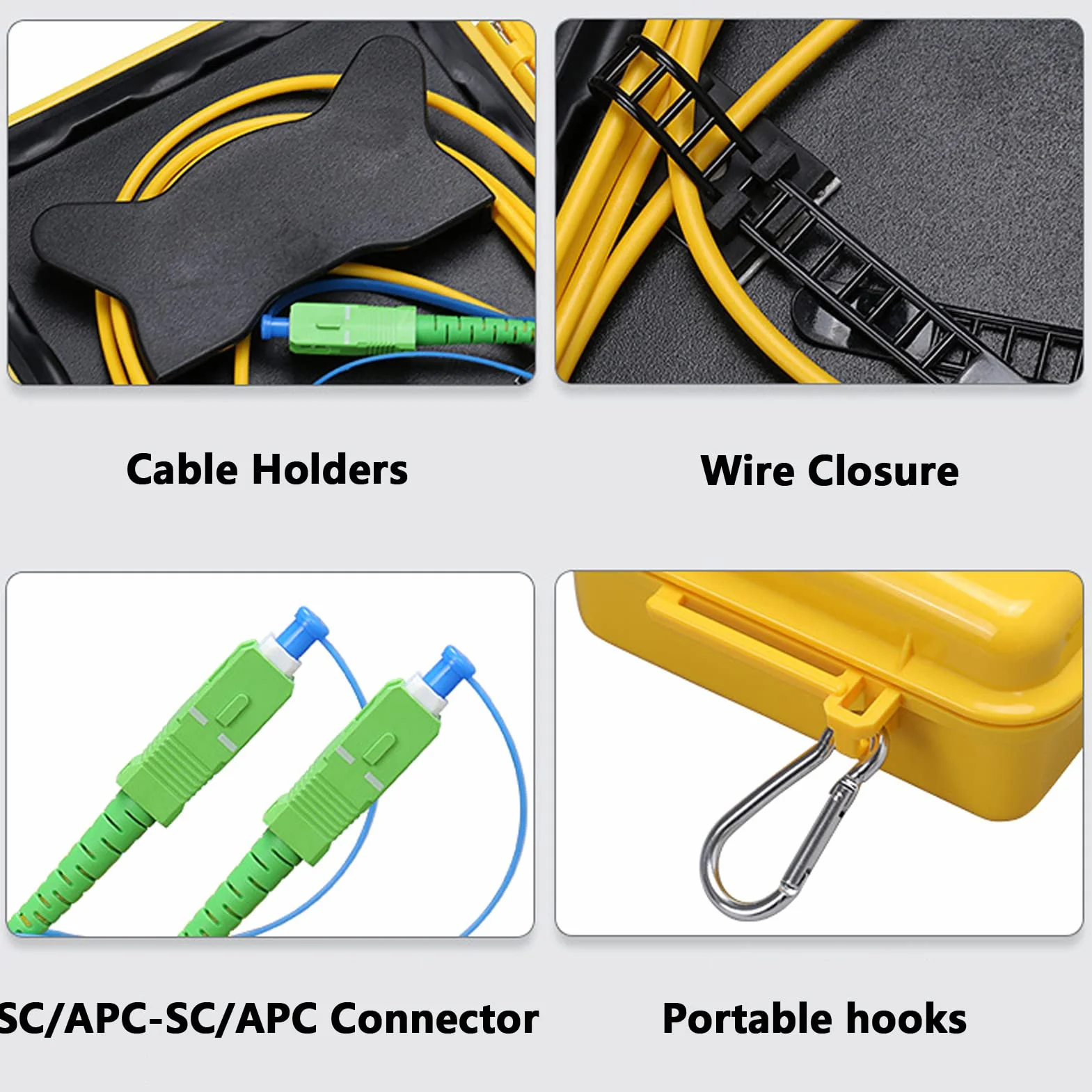 Caja de cable de lanzamiento OTDR SC/APC-SC SM 1 km Fibra óptica Eliminador de zona muerta Anillo de fibra