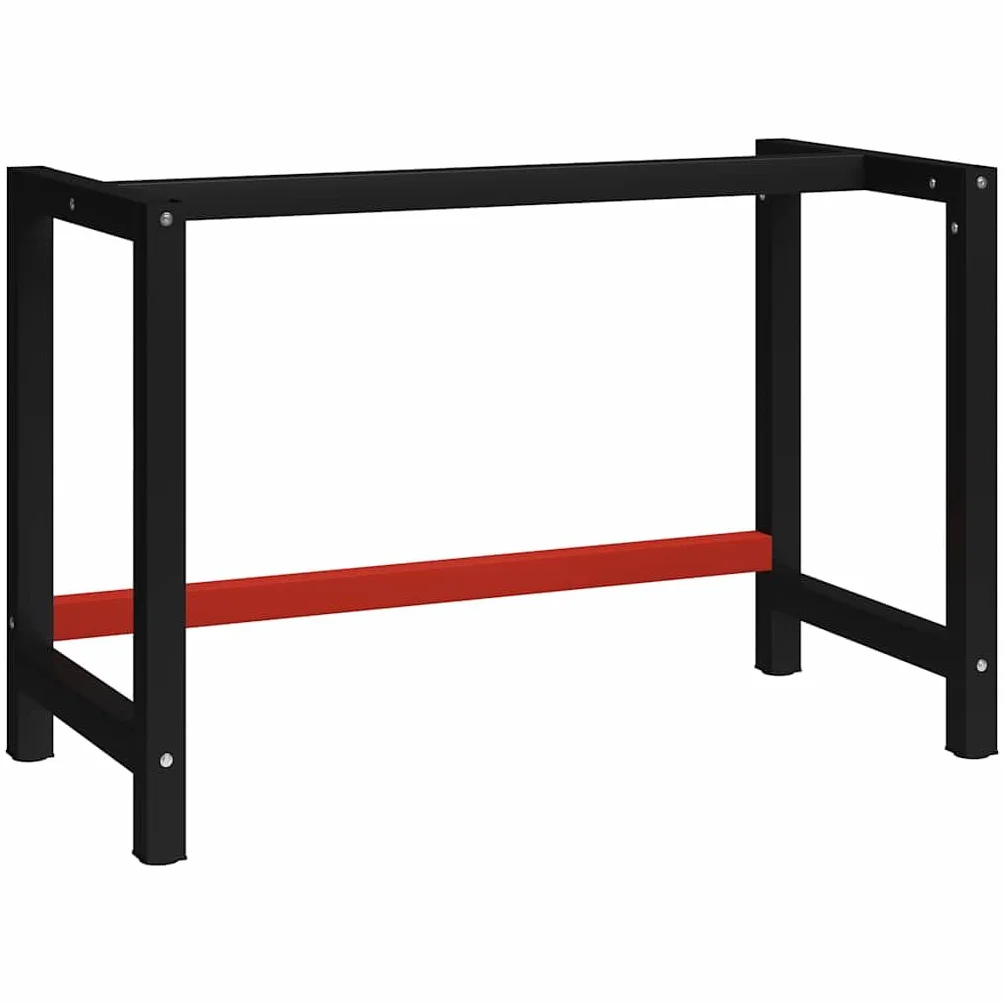 vidaXL Banco de Trabajo 120x57x79 cm Metal con Recubrimiento en Polvo Negro Rojo Industrial