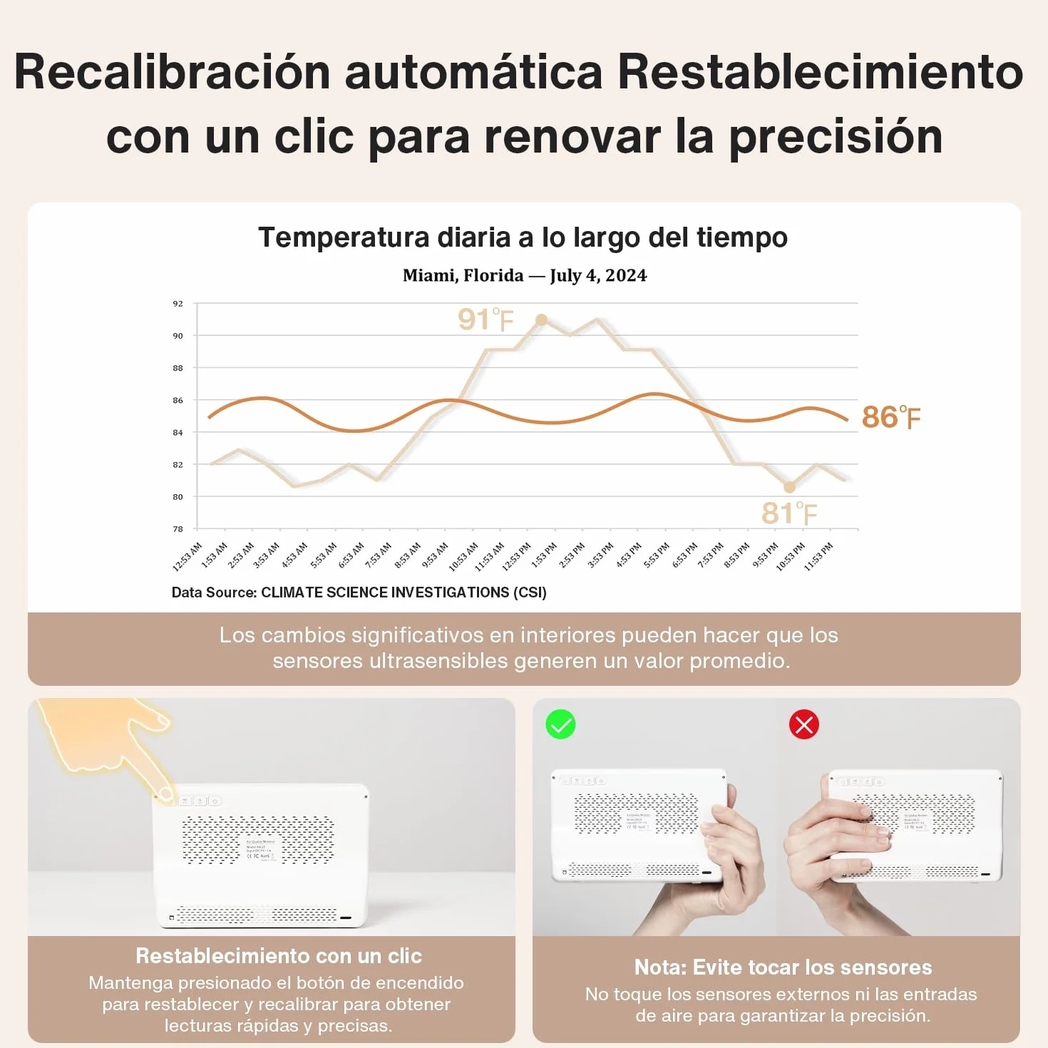 bonoch Monitor de Calidad del Aire 16 en 1 para Interiores con Pantalla de 7" – 9 AQI + 7 Alertas AQI – Medidor de CO2, TVOC, PM2.5, PM1.0, PM10, HCHO, Temperatura, Humedad, AQI y Hora – Para Hogar