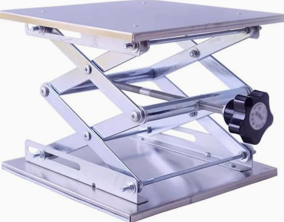Mesa de elevación manual, plataforma de elevación de tijera de acero inoxidable para coches RC y laboratorio, alta capacidad de carga, 30 x 30 cm