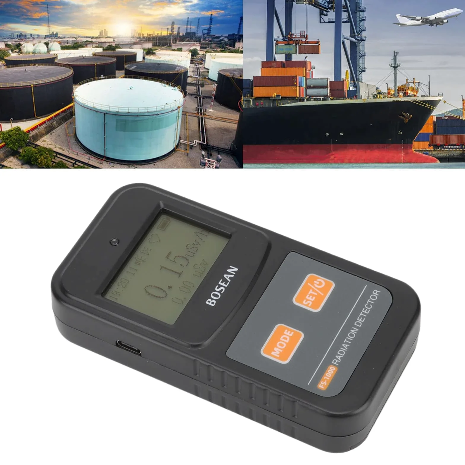 Asixxsix Detector de Radiación de Contador Geiger, Detector de Radiación Nuclear Portátil de Mano con Compensación de Energía, Dosímetro con Pantalla LCD, Umbral de Alarma Ajustable para Laboratorios