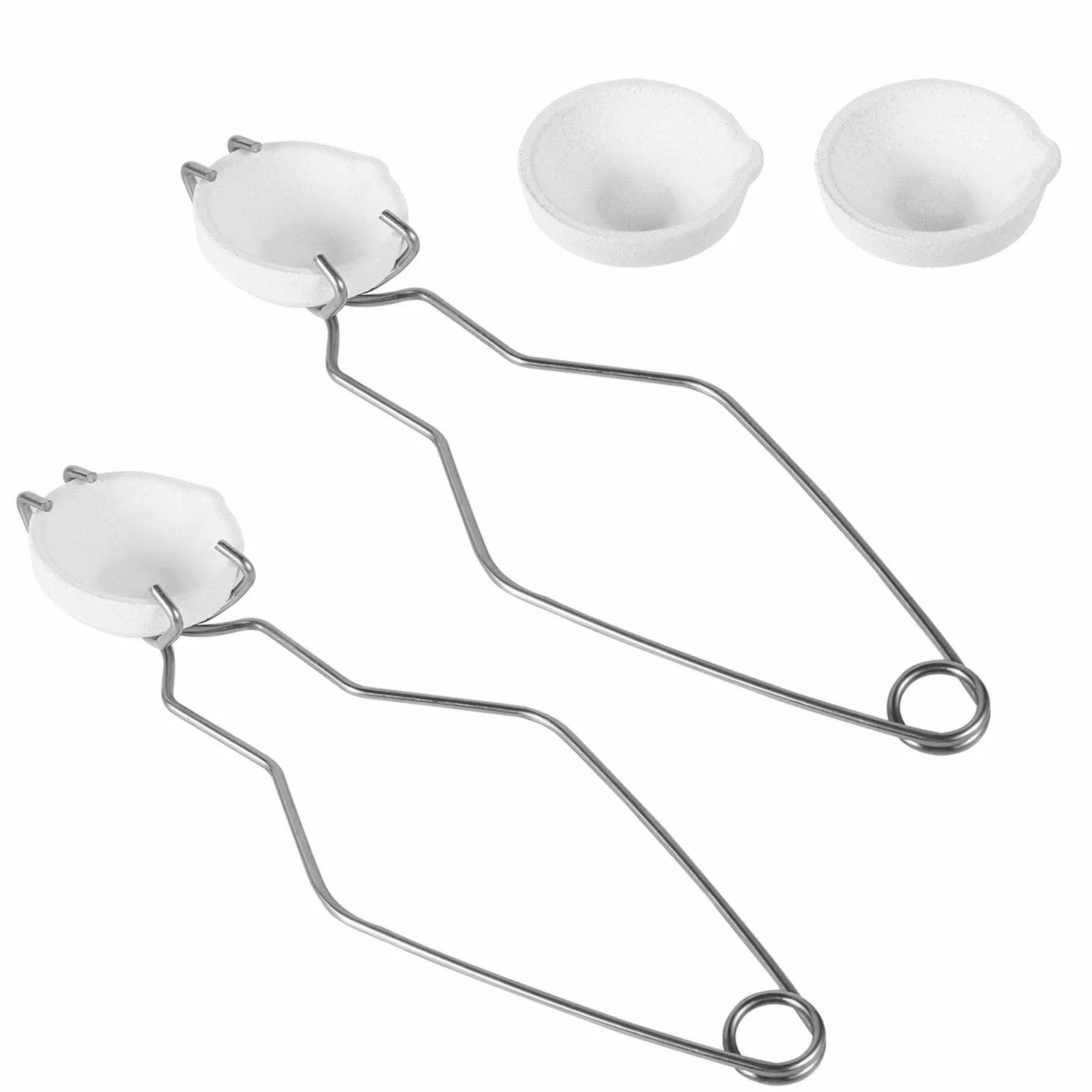 Kit de 6 Piezas de Crisol con Crisoles de Cuarzo Pequeños y Pinzas para Derretir Metal Oro Plata Cobre