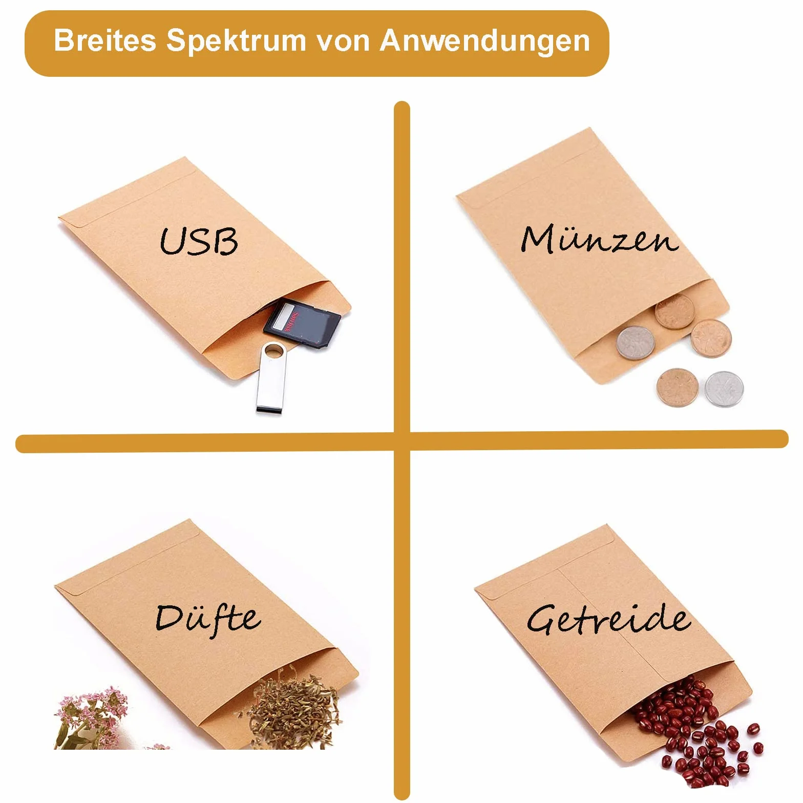 qingmeng Bolsas de semillas, 100 bolsas de papel pequeñas marrones, 6 x 10 cm, kraft, almacenamiento, embalaje
