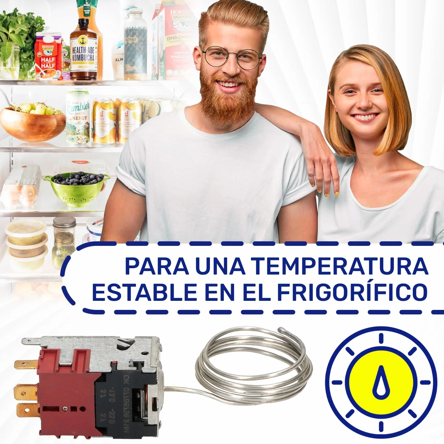 Termostato Gorenje 077B6738 125/250V 6A 800 mm 4 Contactos 6,3 mm AMP