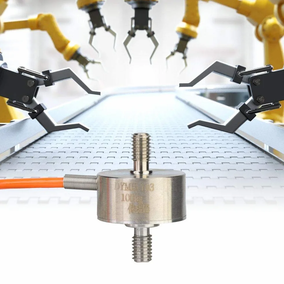 LiebeWH Micro Sensor de Pesaje de Celda de Carga Miniatura Sensor de Tensión de Presión de Varilla de Tracción, DYMH-103 Sensor de Fuerza de Tensión y Compresión Célula de Carga Aplicable(0~5kg)