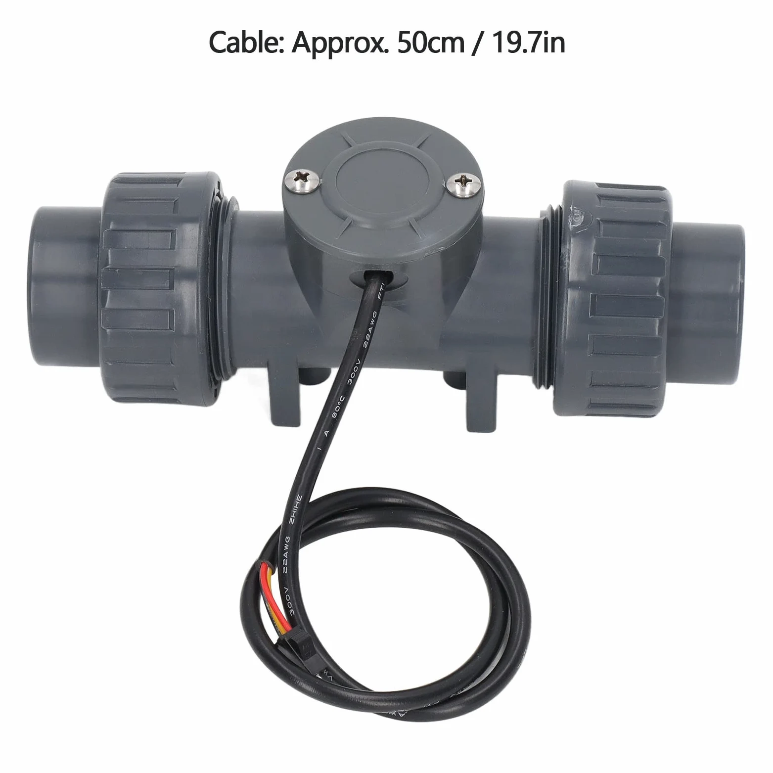 Medidor de Flujo Sensor de Flujo de Agua Medidor de Fluido Contador Interruptor Resistente a álcalis DN25 Cable de 50 cm para Plantas de Agua residenciales petroquímicas