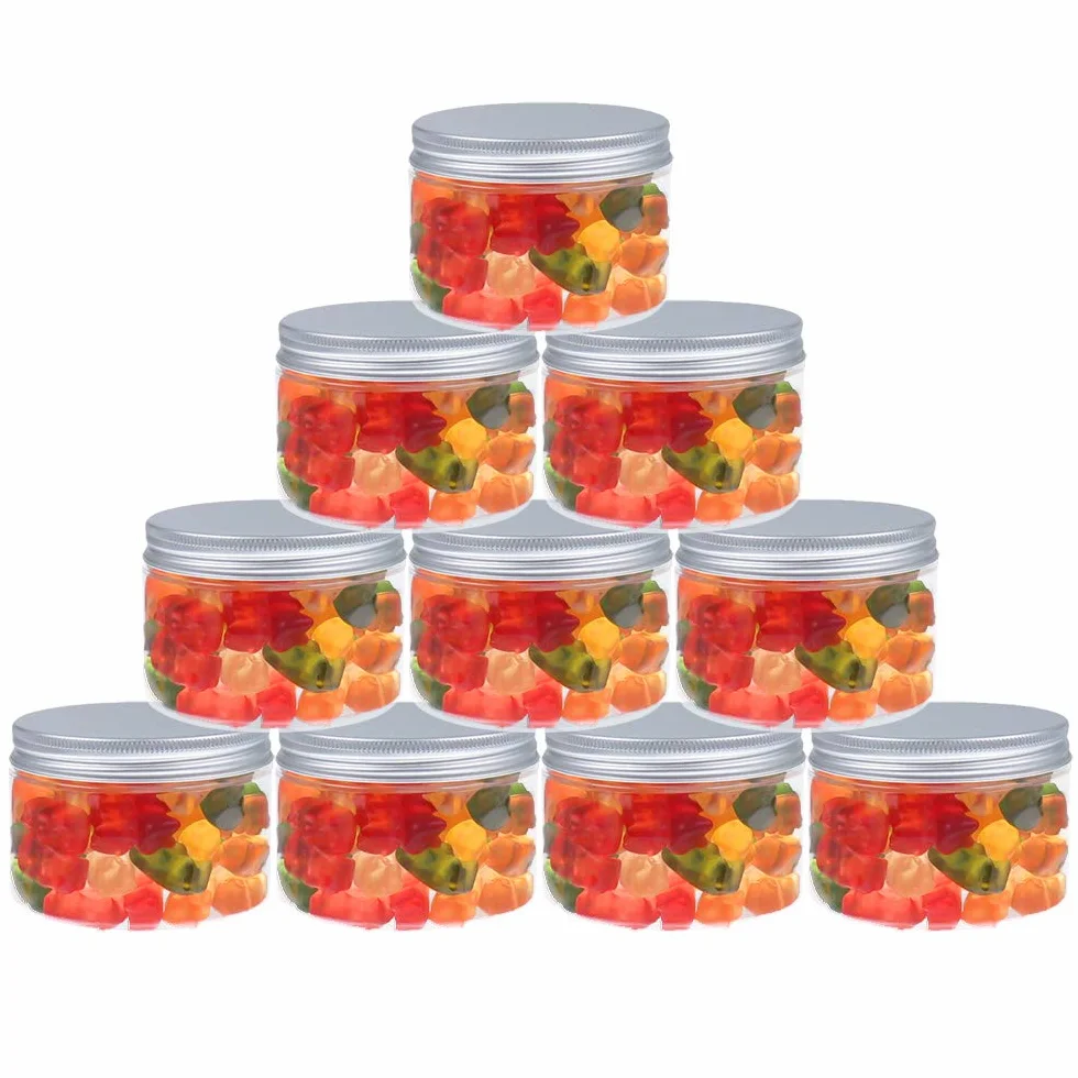 Tarro PET 150 ml transparente con tapa de aluminio 10 unidades