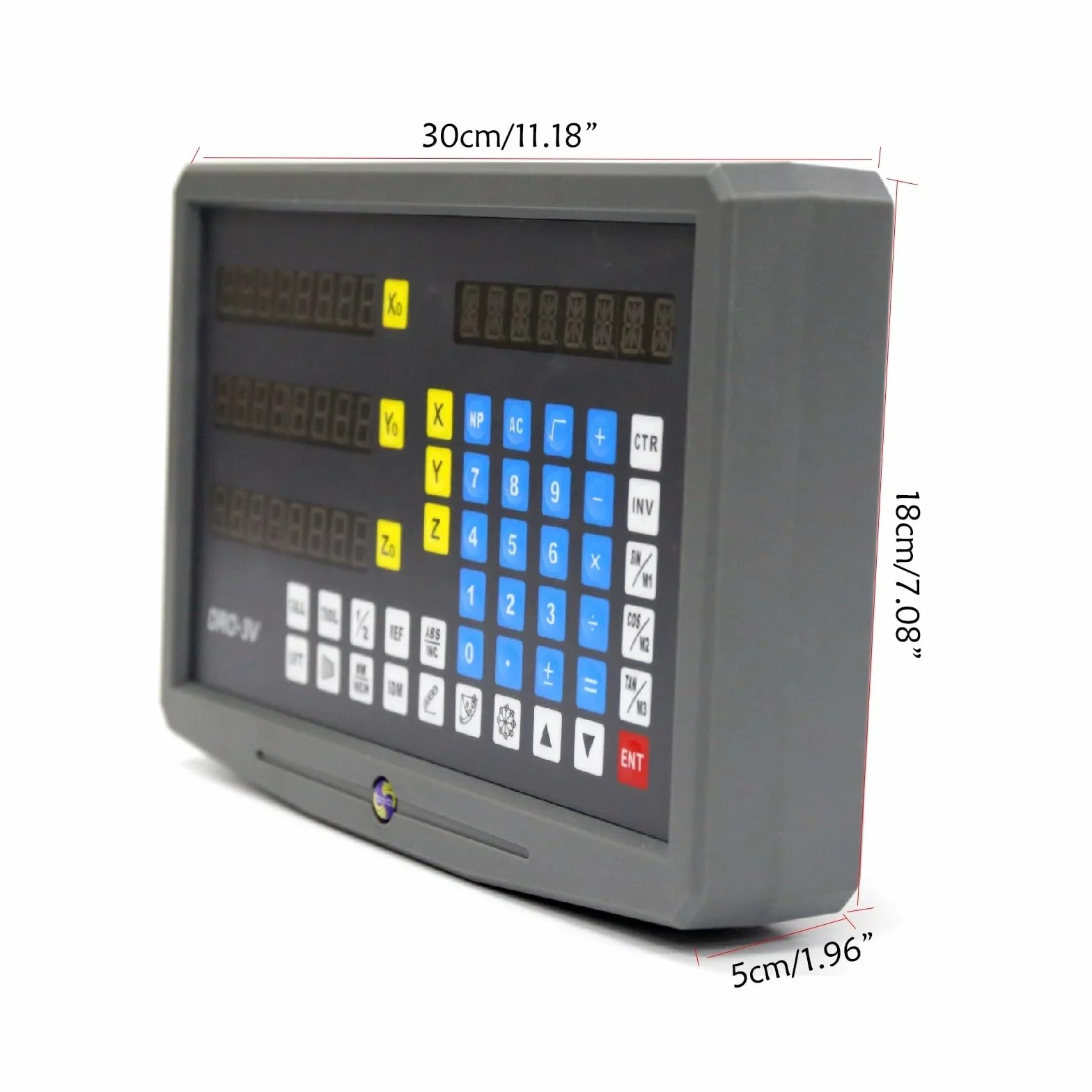 BASSFLY Sensor de Regla de Rejilla Pantalla de Contador de Pantalla DRO de Torno de fresado con Lectura Digital de 3 Ejes, Monitor, indicador de 3 Ejes Fácil de Instalar y operar