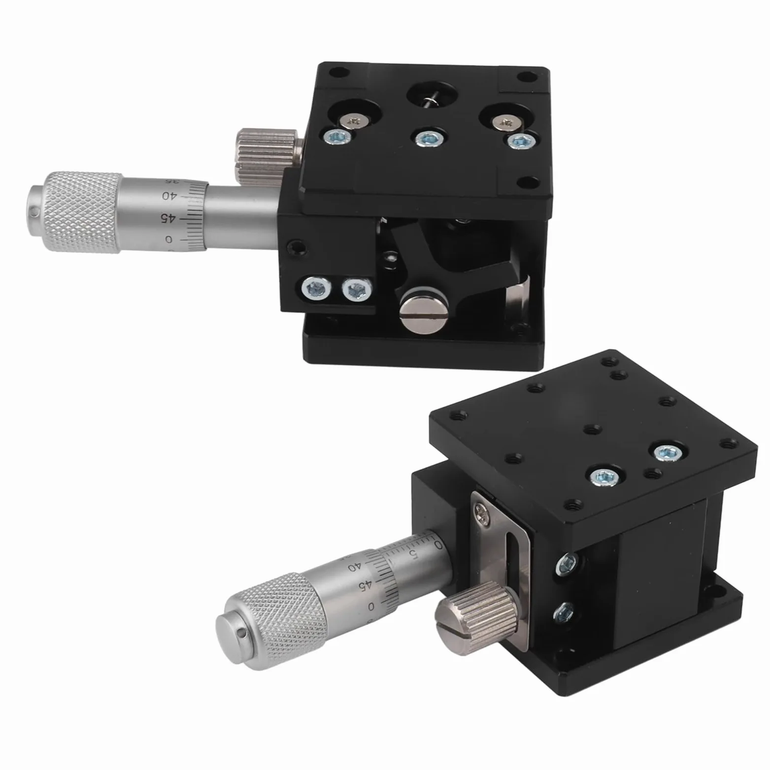 Plataforma deslizante de eje Z de aleación de aluminio con etapa lineal manual, plataforma de ajuste micrométrico con rodamiento de rodillos cruzados para instrumentos y