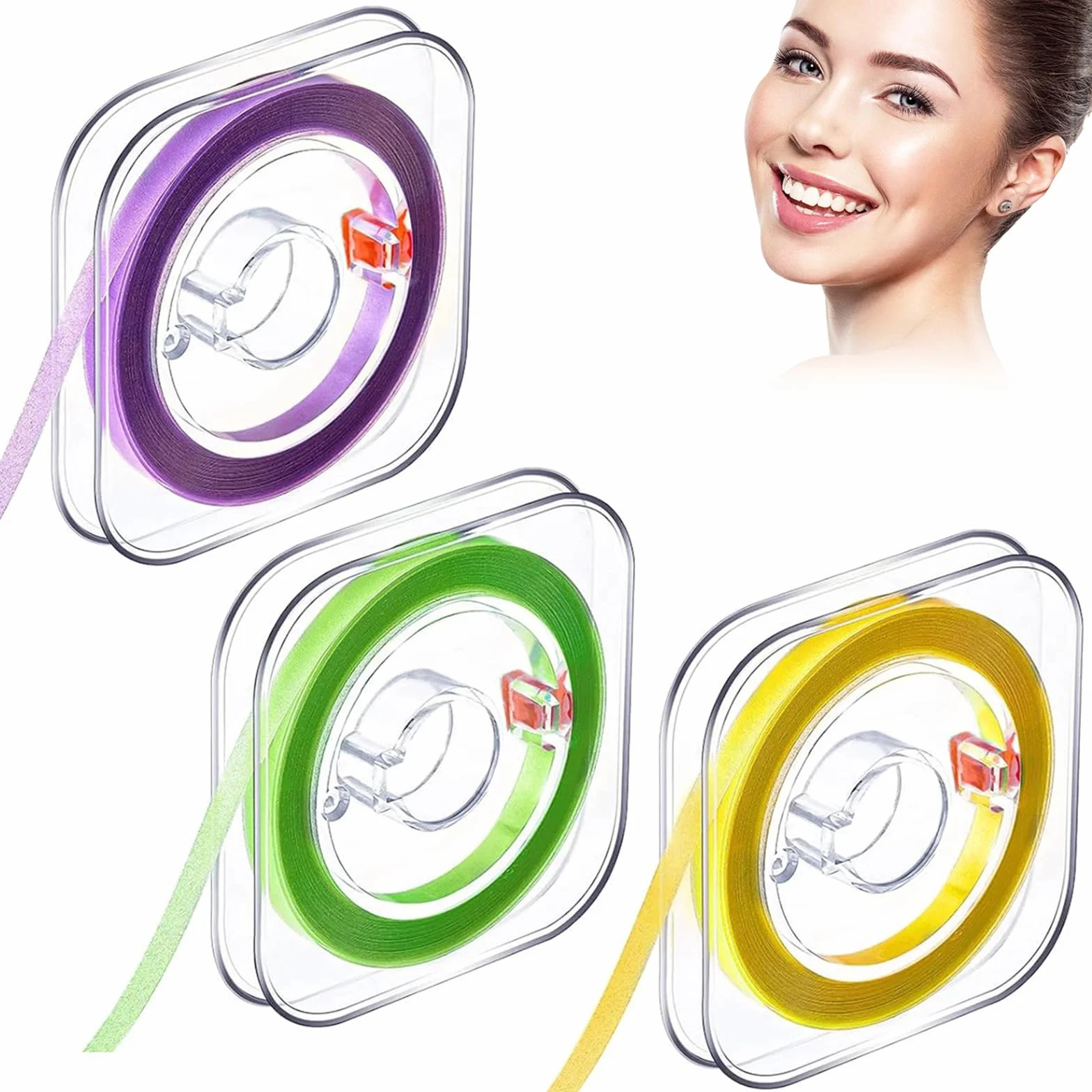 Papel de Lija Dental 3 Rollos Tiras de Pulido Interdental para Limpiar Dientes Cuidado Bucal