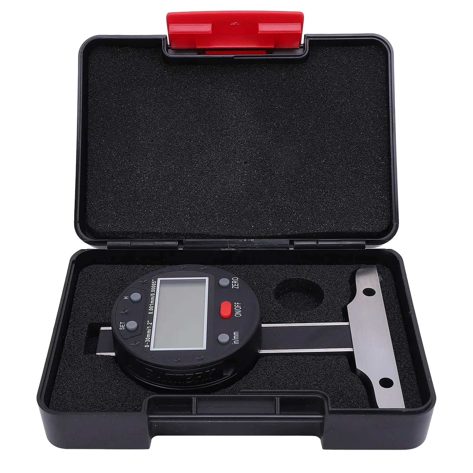 Cuifati Medidor de Profundidad Digital 0-30 Mm 0-1,2 Pulgadas Indicador Electrónico con Precisión de 0,001 Mm 0,0005 Pulgadas, Herramienta de Medición de Profundidad de Transferencia de Datos USB,