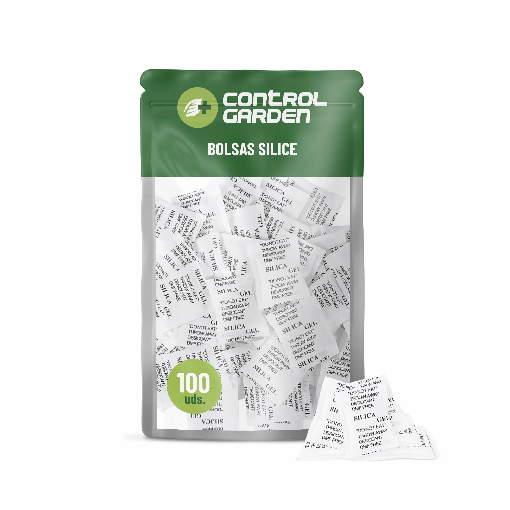 CONTROL GARDEN 100 Bolsas Antihumedad Gel de Silice 1gr | Bolsitas Eliminan Humedad Malos Olores | Sobres Desecantes No Tóxico