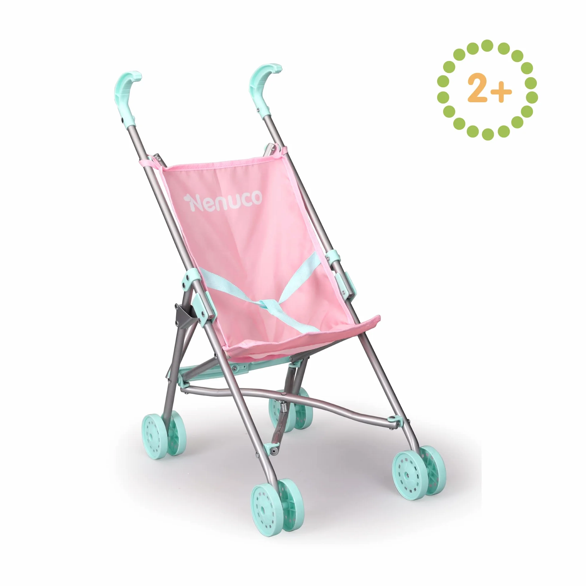 Nenuco Sillita de Metal Carrito de Paseo Juguete Rosa Azul Metálica Plegable 3 años