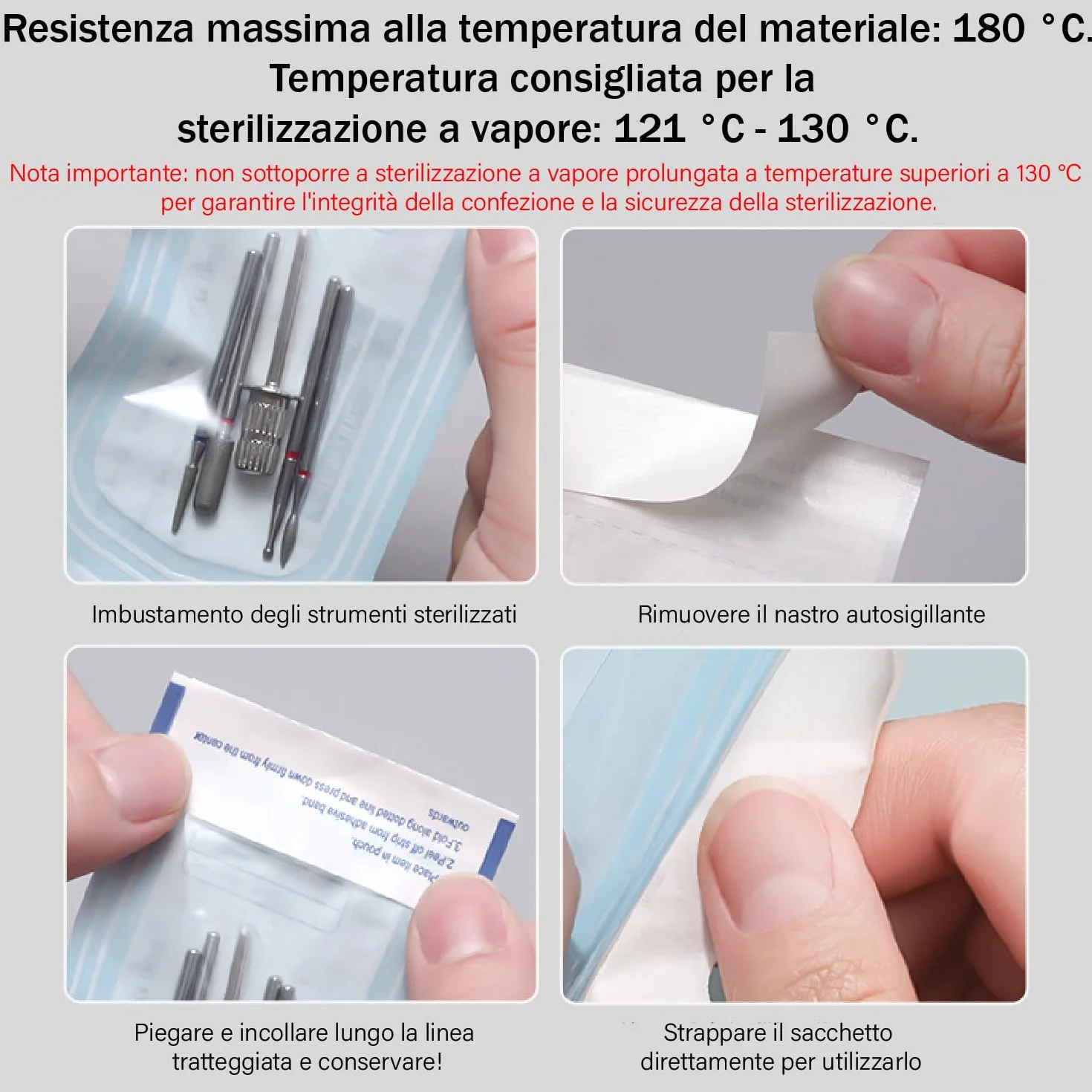 Bolsas de Esterilización Autosellantes PVC, 150 Unidades para Autoclave