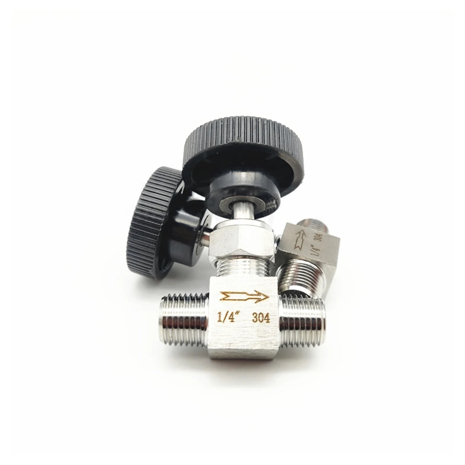 Válvula reguladora de caudal de acero inoxidable 304 - Rosca macho de 1/8", 1/4", 3/8", 1/2" - Válvula de globo for control de precisión (1 unidad)(1/2In)