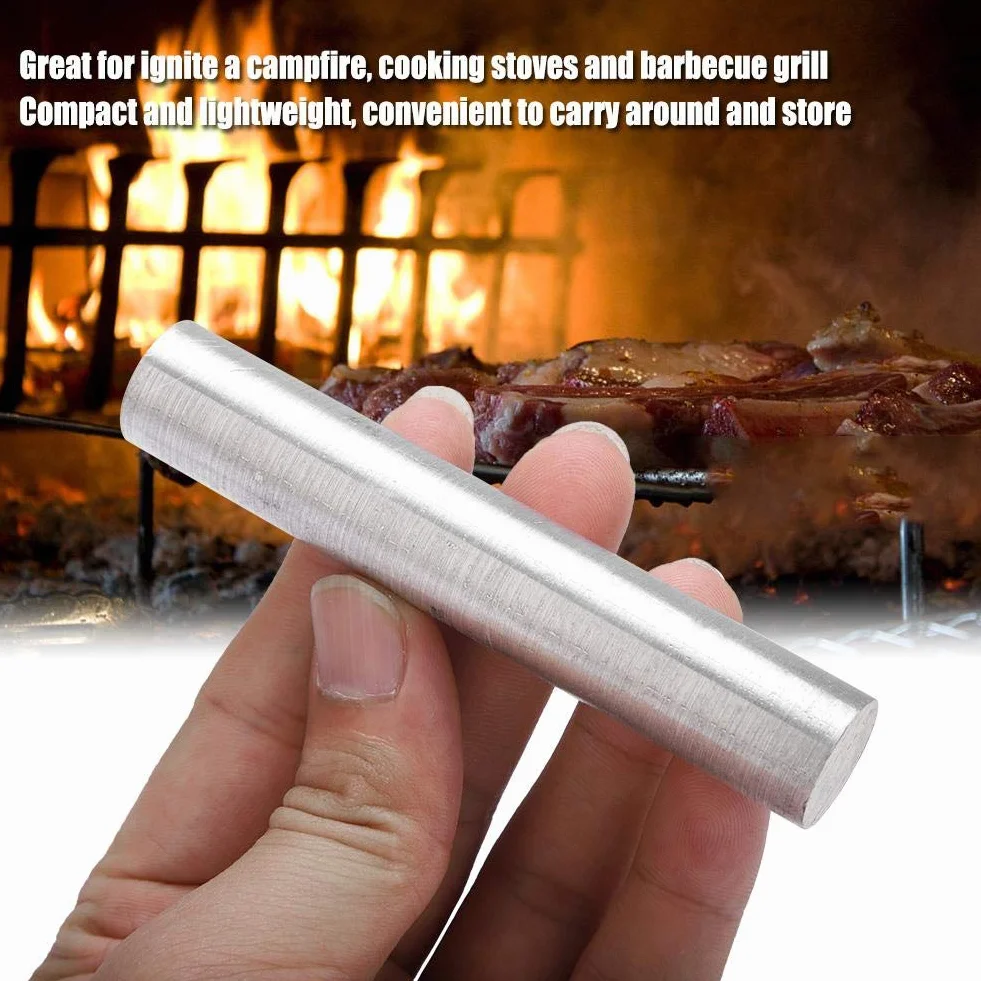 99,99% Pureza Varilla de magnesio Varilla de metal de magnesio Mg Barra de elemento Accesorio de emergencia de supervivencia(18mm*100mm)