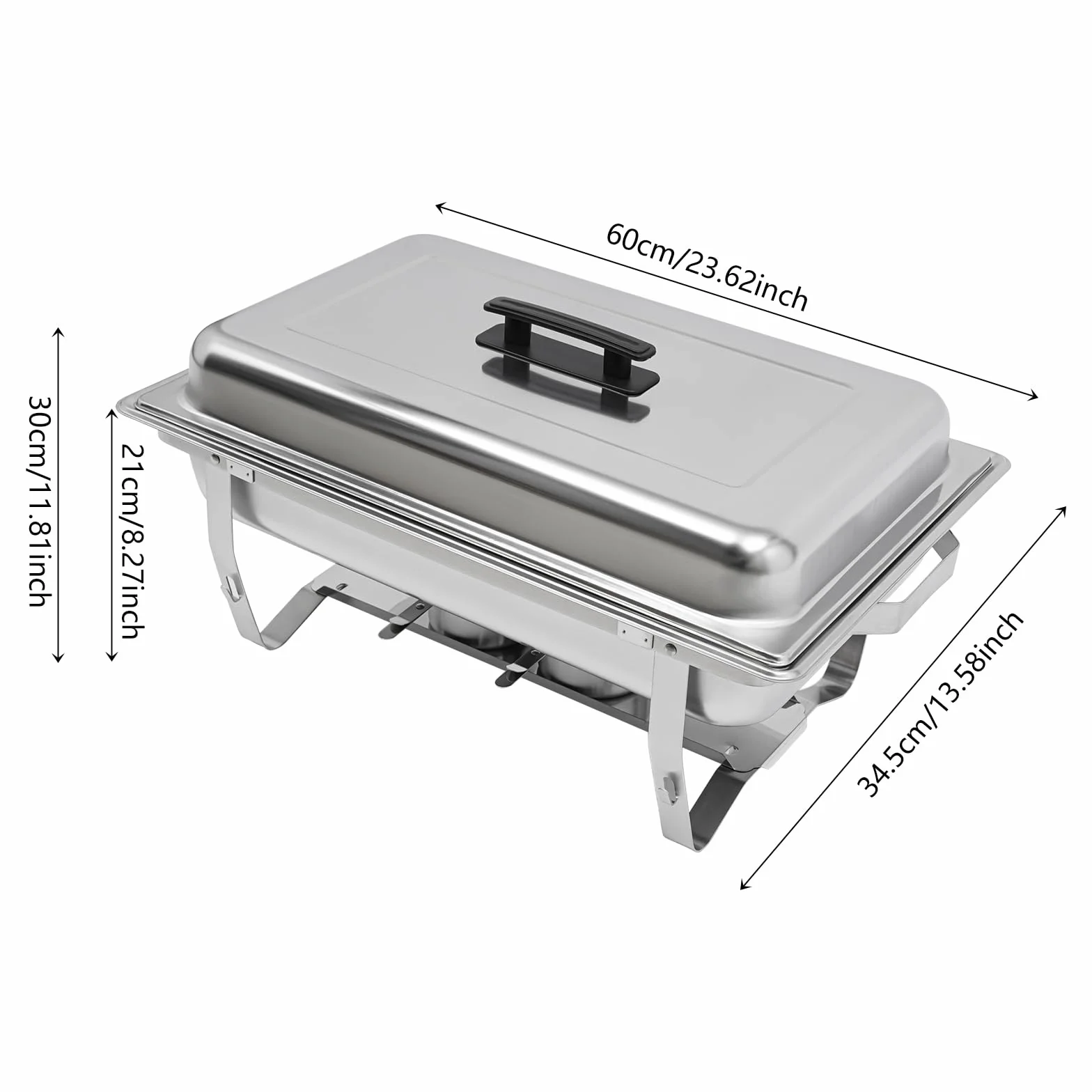 MINRS Chafing Dish 5L 1/3 GN Calentador de Alimentos para Catering Buffet Bodas