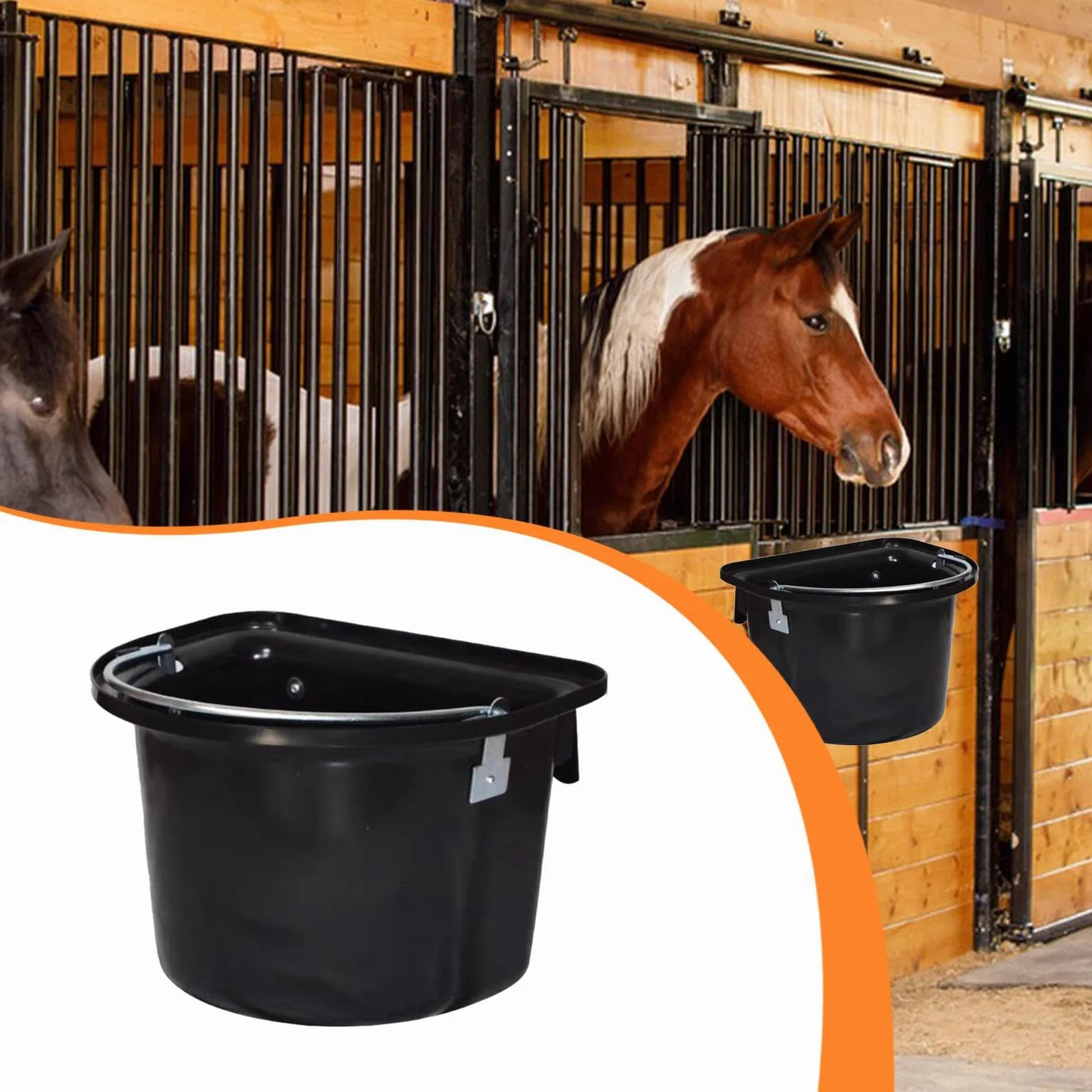 Cubo de Alimentación para Caballos, Dispensador de Agua Colgante, Contenedor de Alimentación para