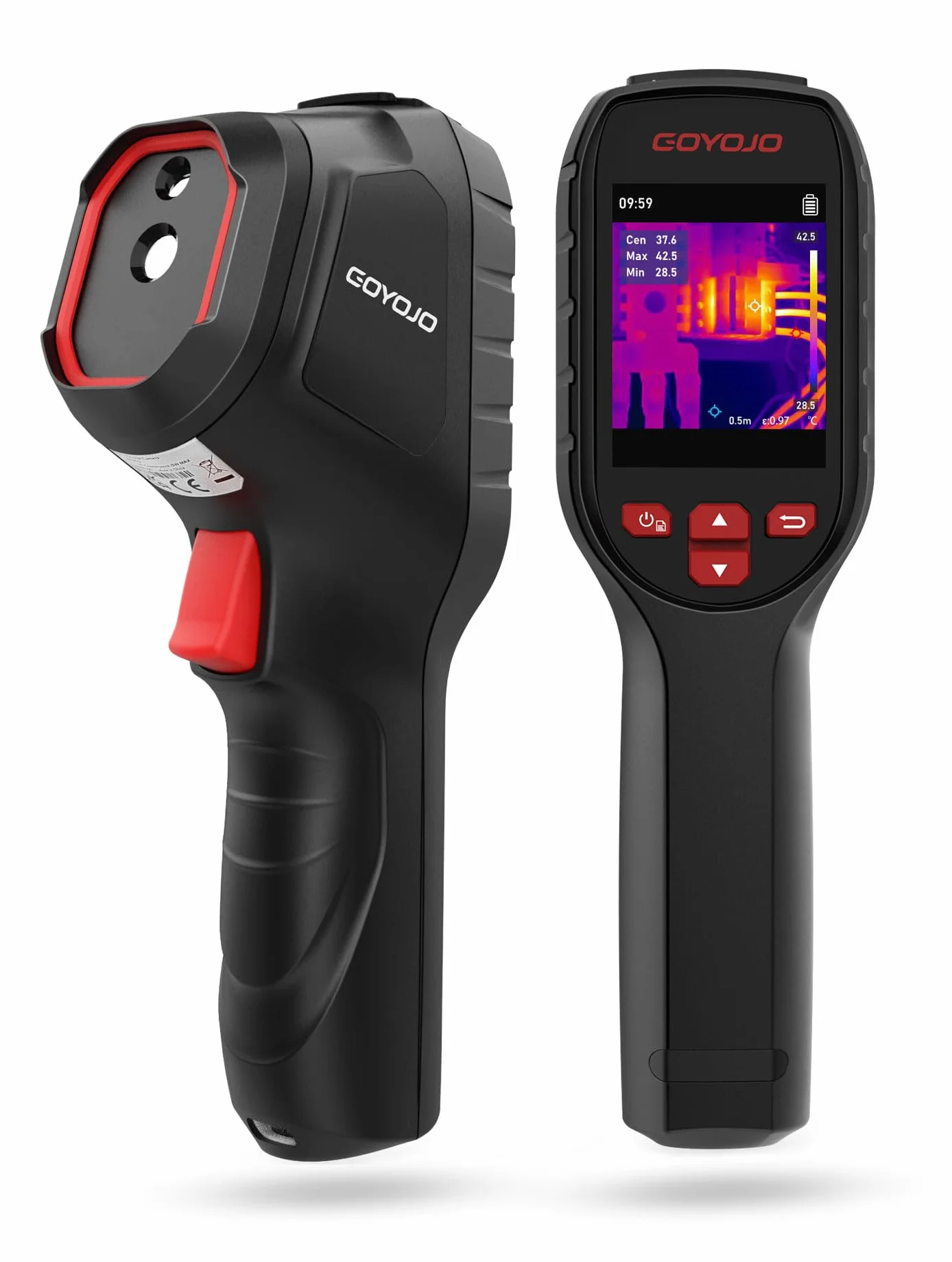 GOYOJO Cámara Térmica de 192 x 192 con Resolución IR, Cámara Infrarroja de Mano, Imagen Térmica de 25 Hz, Velocidad de Actualización de 25 Hz, Cámara Térmica Compacta de Mano con Puntero Láser