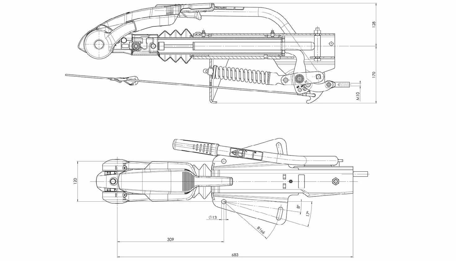 AL-KO Dispositivo de inercia con Enganche AKS3004 para Remolque 251S 1500-2700 kg Lanza en V Freno de inercia con estabilizador Carga Vertical 120 kg Caravana Seguro