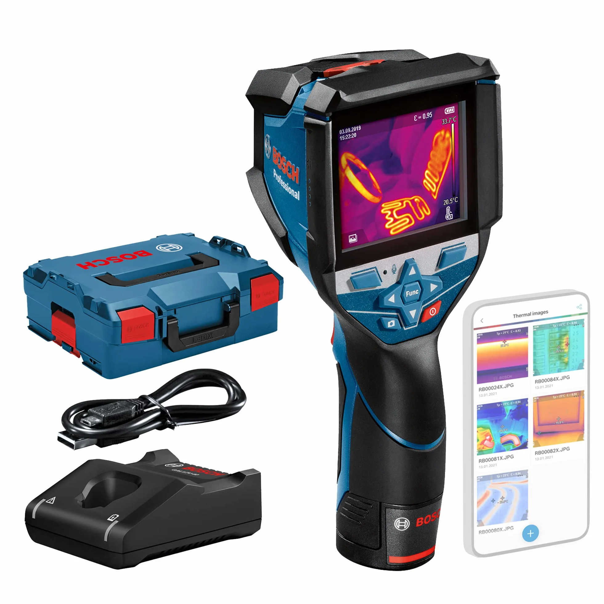 Bosch Professional 12V System Cámara Térmica GTC 600 C (1 batería de 12 V, con aplicación, rango de temperatura: de -20 °C a +600 °C, resolución: 256 x 192 px, en L-BOXX)