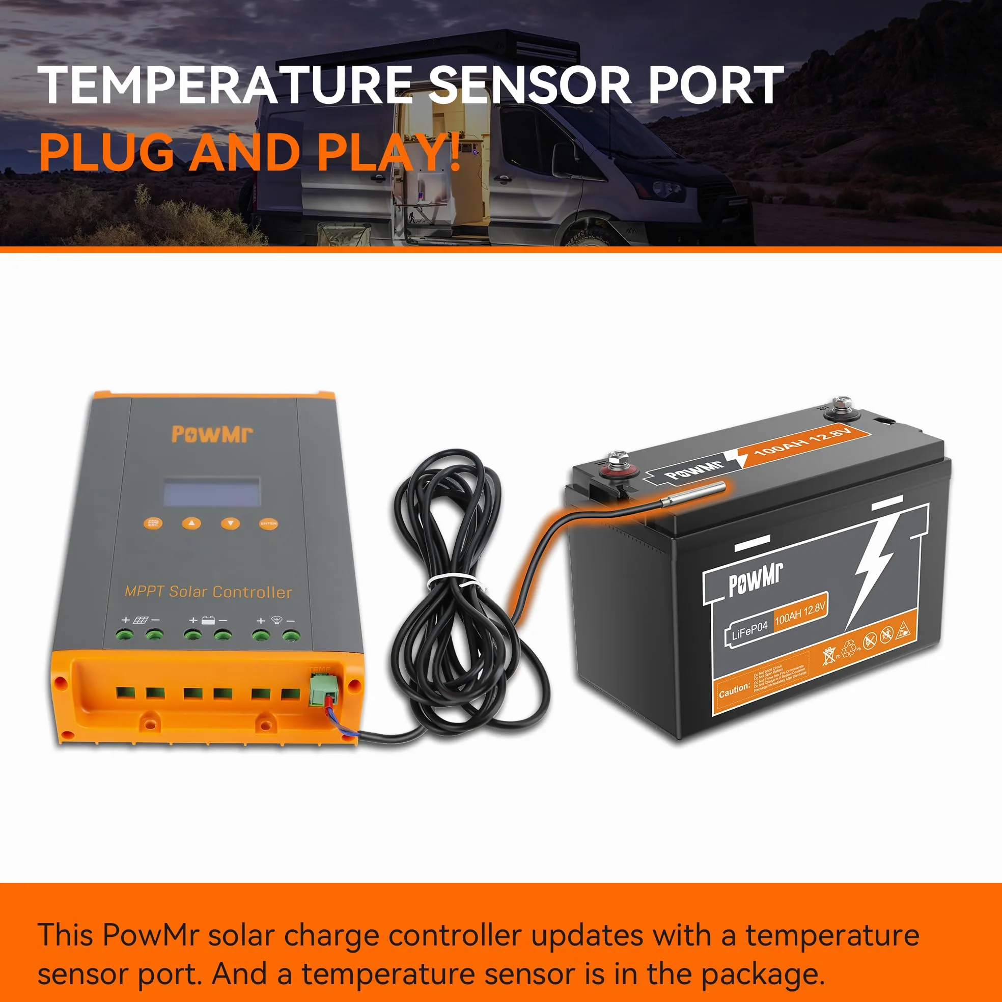 PowMr - driver de carga solar MPPT de 60 A, 12 V/24 V/48 V/160 V (máximo) entrada CC, visualización LCD Bulit, compatible con 12 (máximo) conexiones de reguladores solares, funciona para baterías de