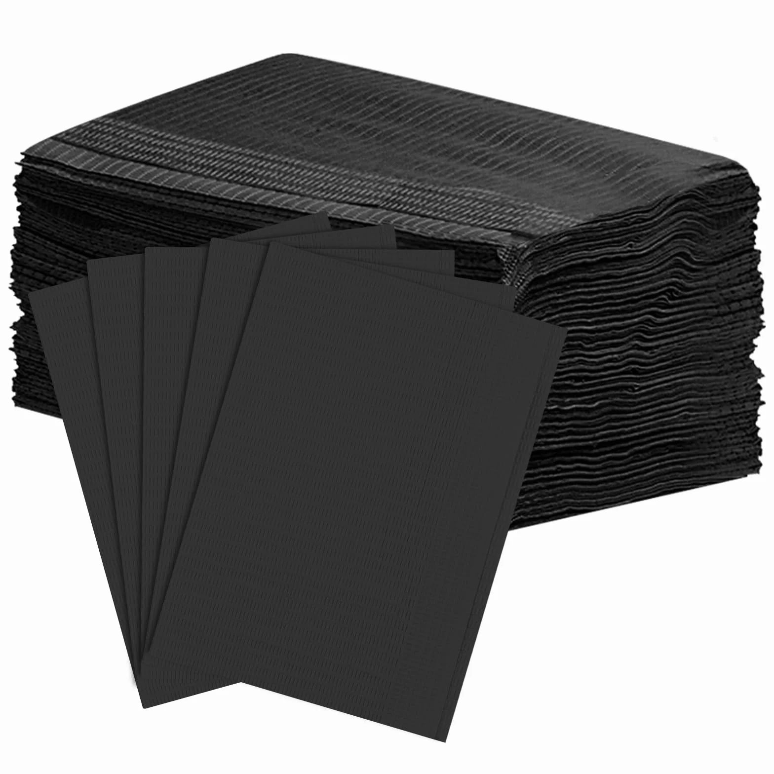 SPORWAY - Baberos dentales negros: 50 baberos dentales, 33 x 45 cm, baberos de tatuaje de 3 capas, baberos impermeables para hospitales, gabinetes, estudios de tatuajes, Negro , bavoirs de tatouage