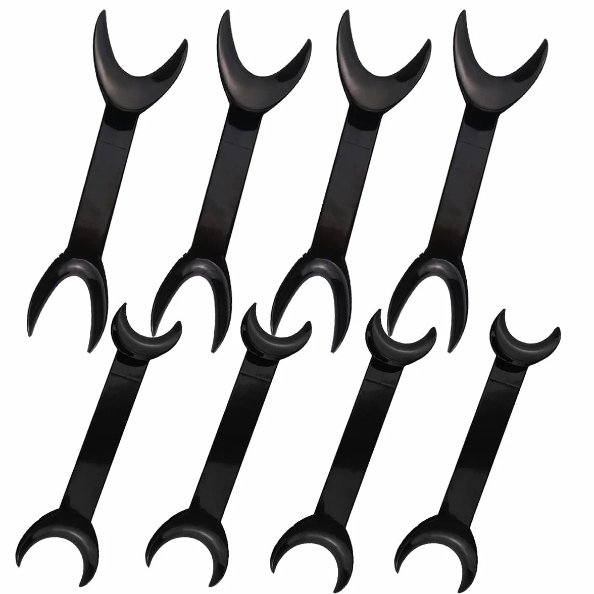Paquete de 8 retractores de labios intraorales en forma de T negros, 4 abridores de boca de doble cabeza de tamaño grande + 4 de tamaño pequeño para blanqueamiento de dientes, herramienta de cuidado