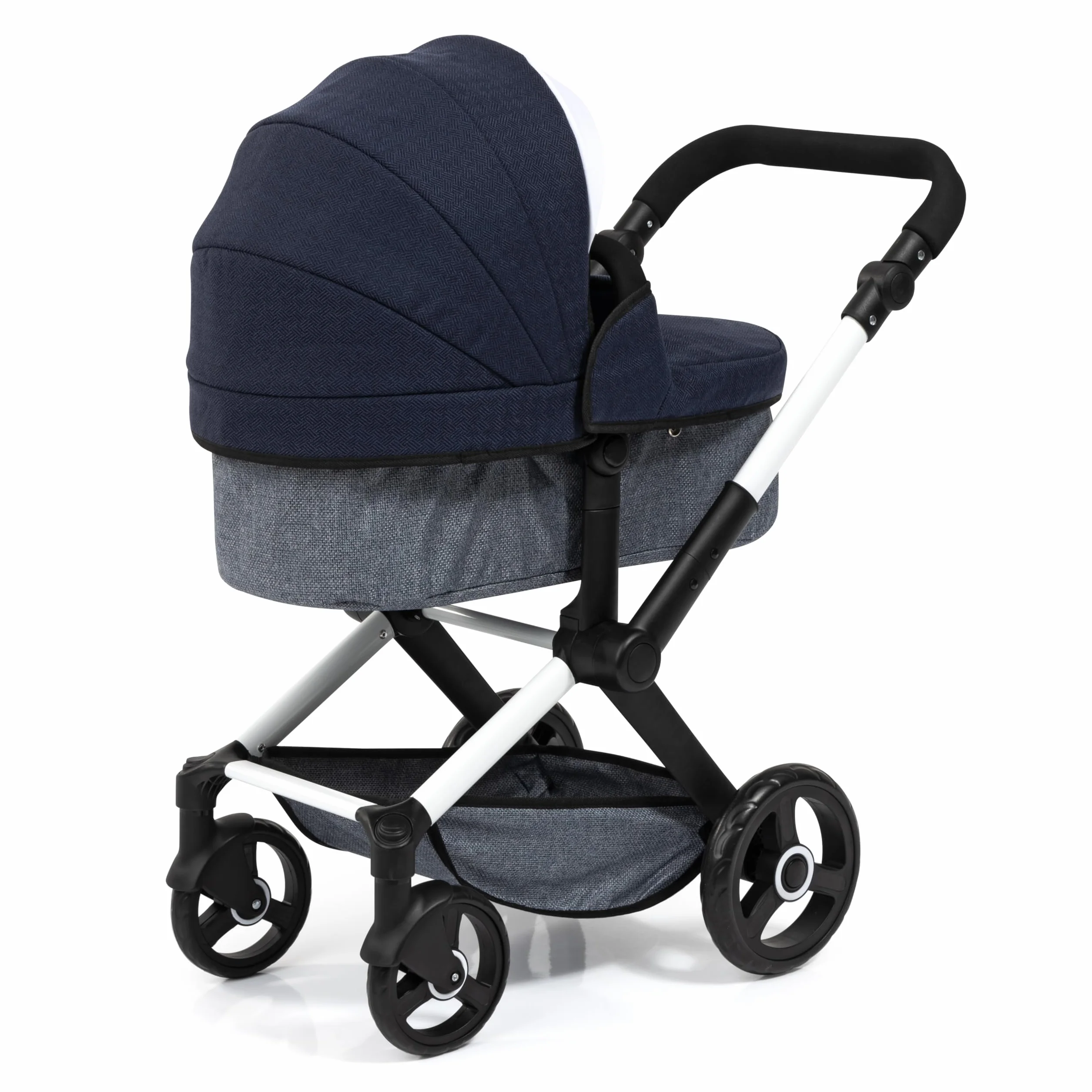 Bayer Design Cochecito de muñeca Xeo, Carro para muñecas, Bolsa, Convertible, Regulable en Altura