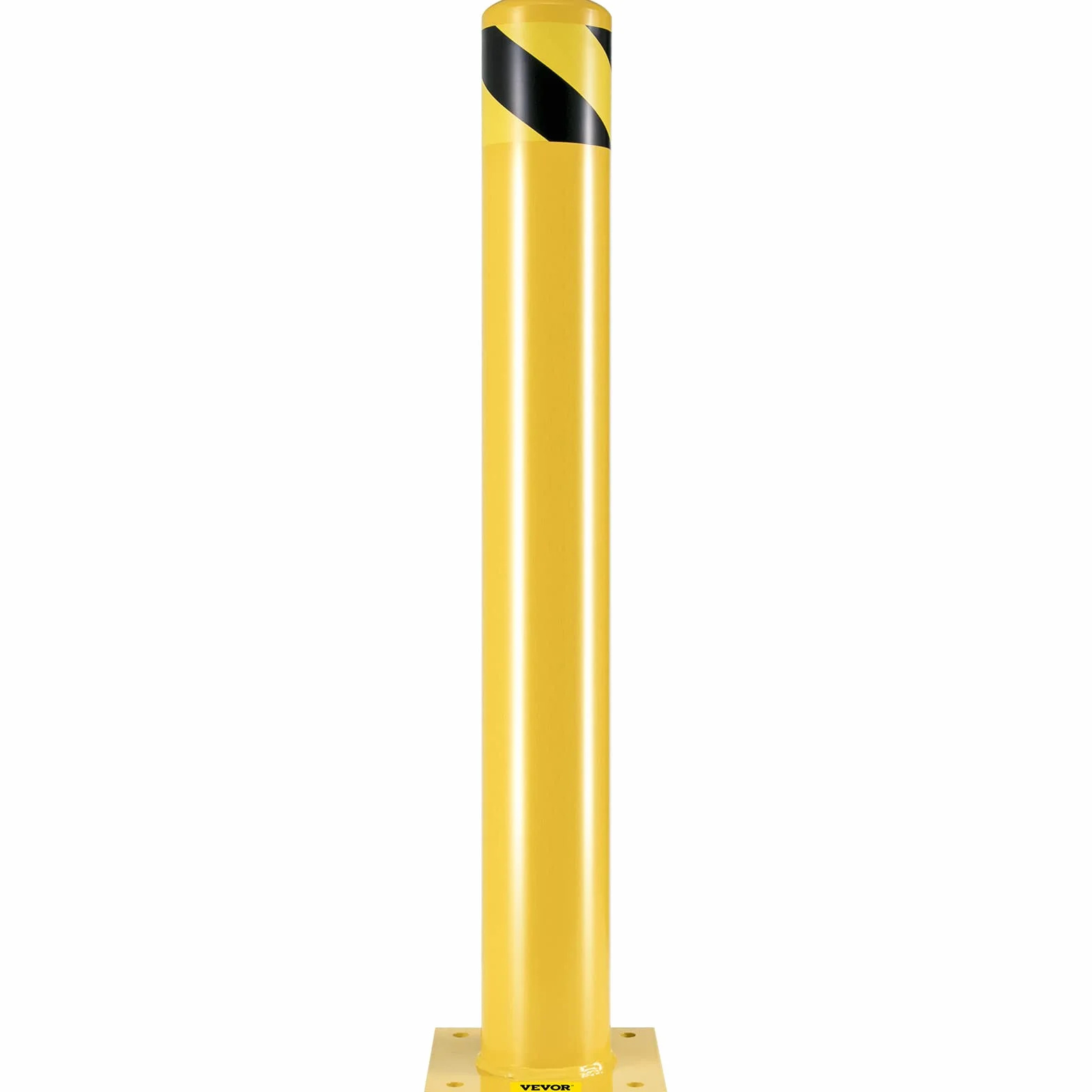 VEVOR Bolardo de Seguridad Metal 36x4.5 2 Piezas Barrera de Seguridad Tubo Acero Recubrimiento Polvo Amarillo 8 Pernos Anclaje
