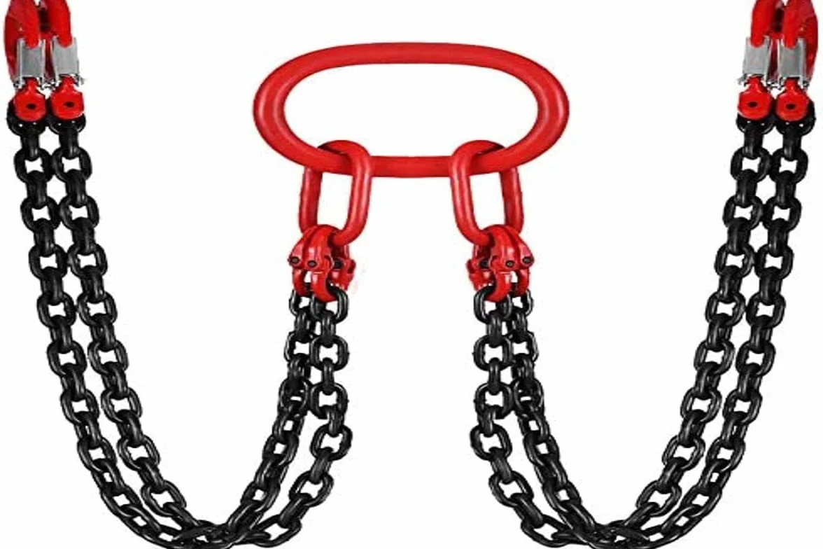 MOH Cadenas de elevación de 4 patas largas 5T 1,5 m arnés de acero aleado con gancho de horquilla