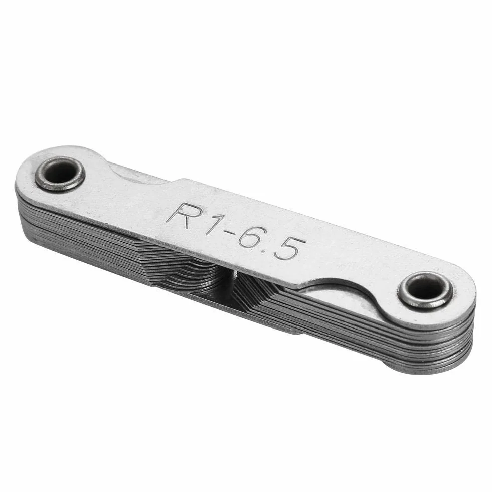 Juego de medidores de radio de acero inoxidable, cóncavo convexo interno externo R1-6.5mm