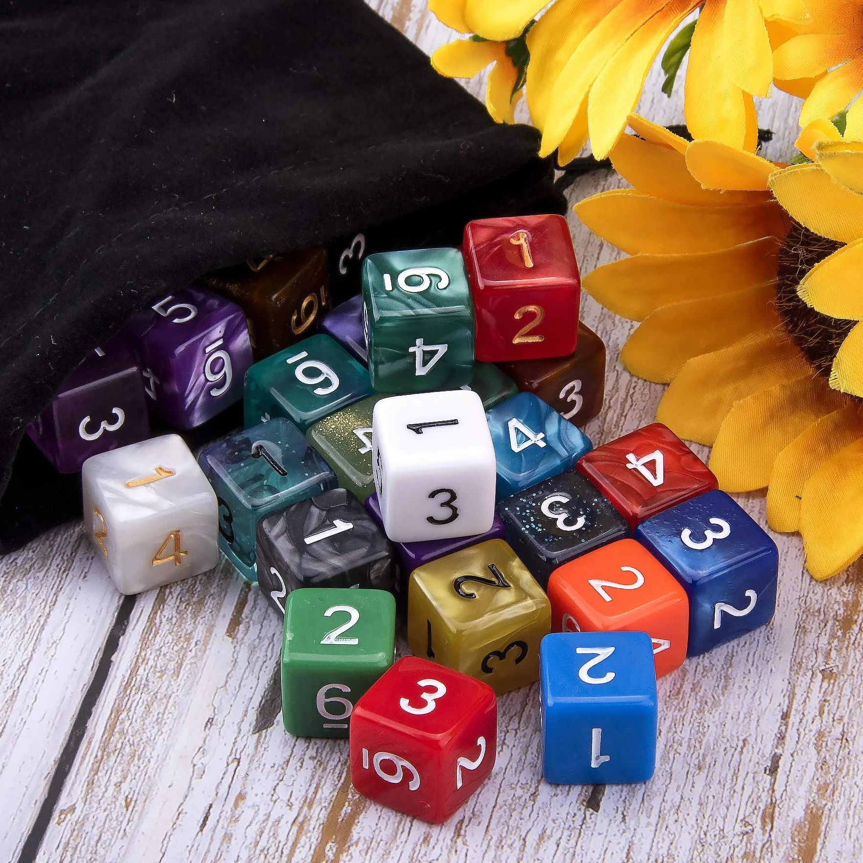 SIQUK 35 Piezas Dados Poliédricos 6 Caras para DND y Enseñanza de Matemáticas