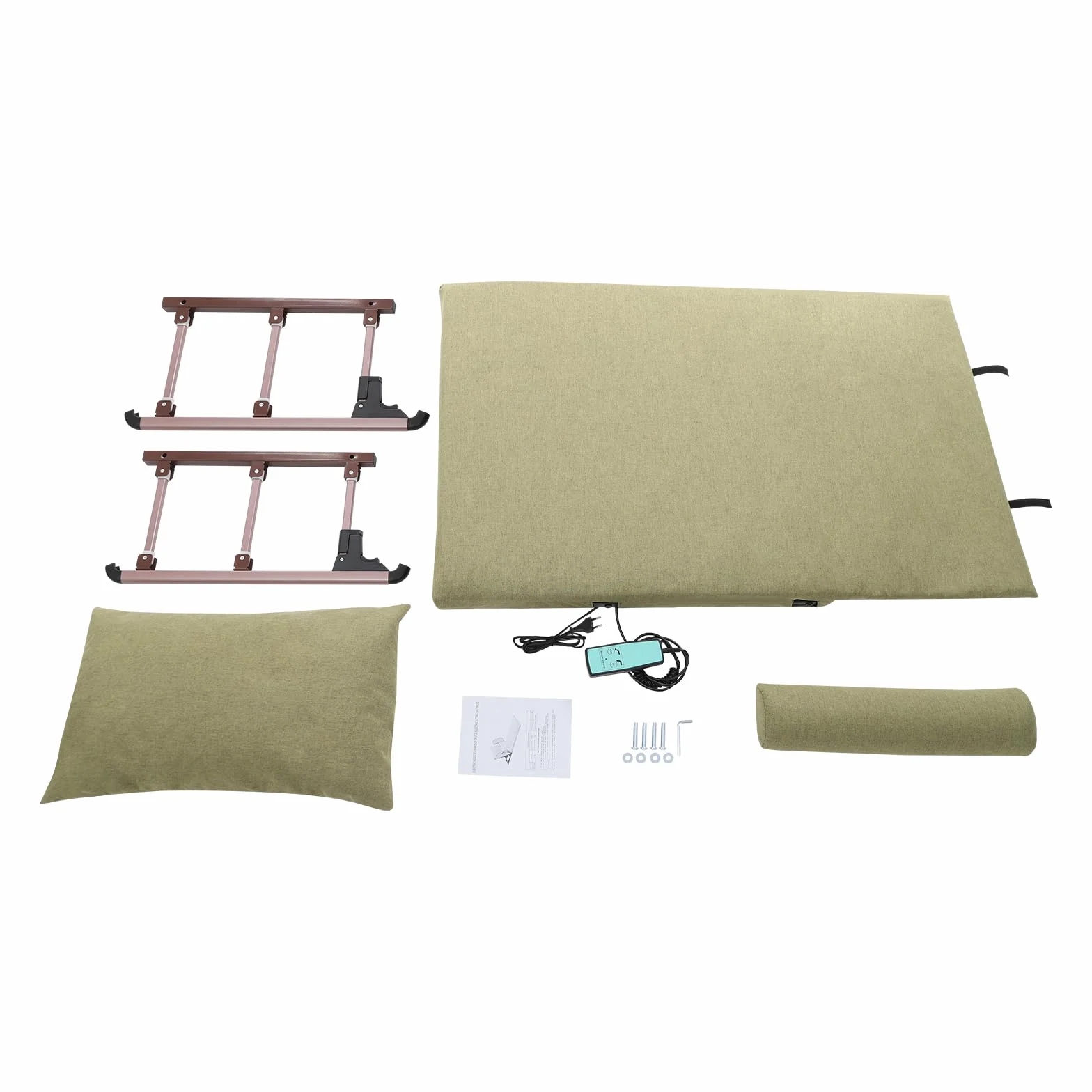 Respaldo eléctrico verde para cama elevadora, respaldo de elevación eléctrico, control remoto, para mujeres embarazadas, ancianos, 120 x 75 cm