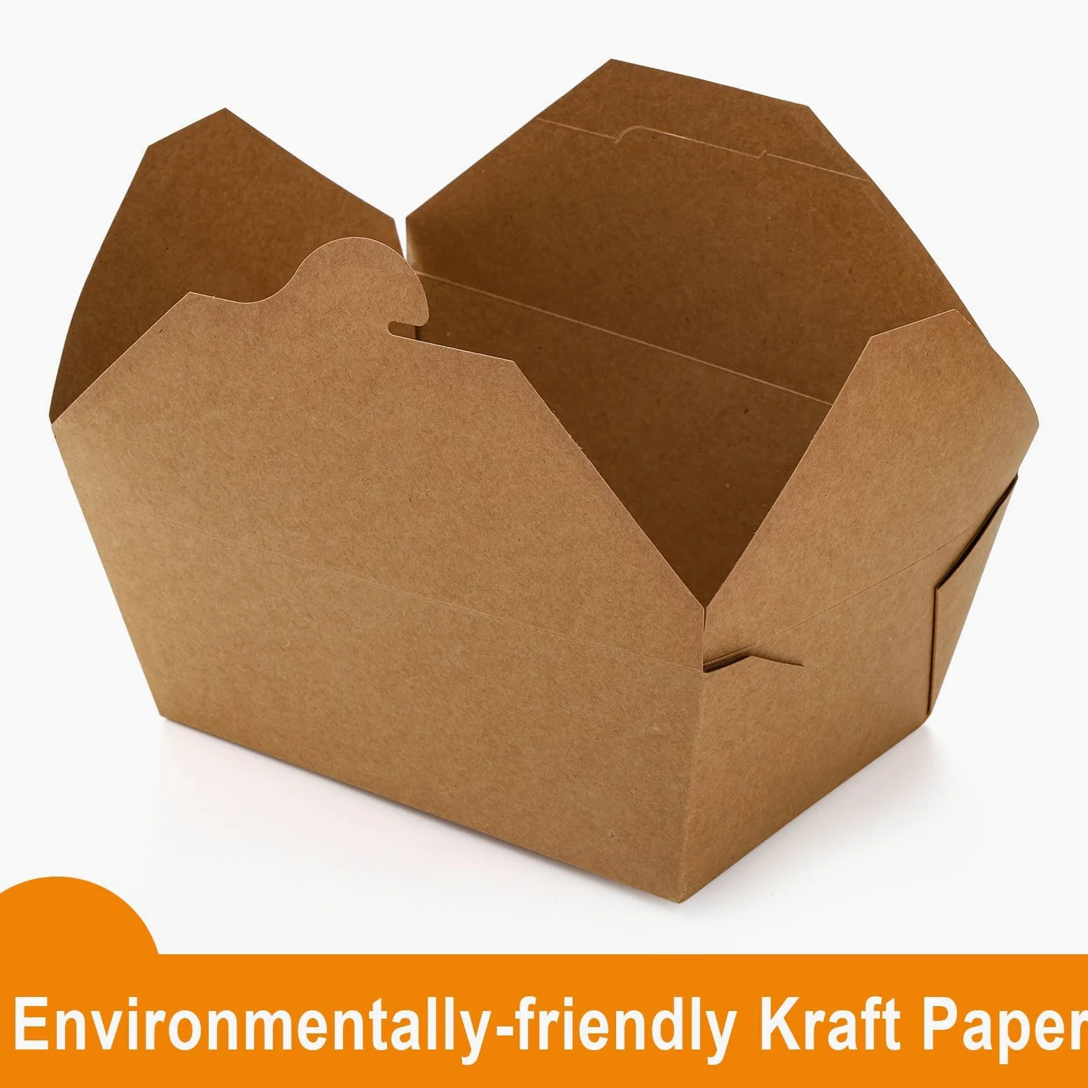 DEAYOU Paquete de 35 envases de comida Kraft para llevar de 12 onzas, cajas de comida de papel marrón con tapa, almacenamiento de Kraft desechable para ir de embalaje, catering, fiesta