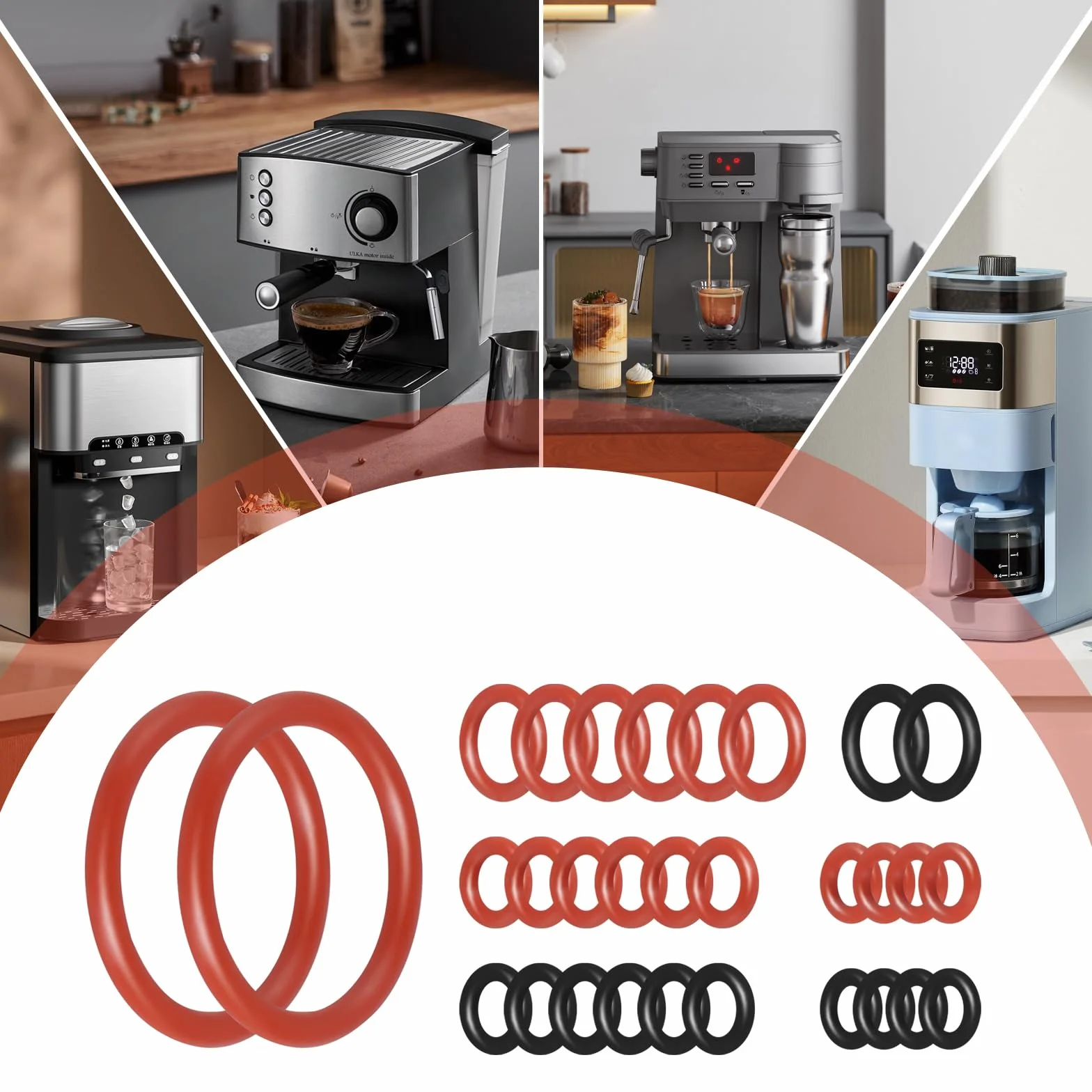 Junta Tórica Para Cafeteras Automáticas Philips Saeco Spidem Gaggia, O-Rings de Silicona Válvula Soporte, Vapor, Infusión, Salida