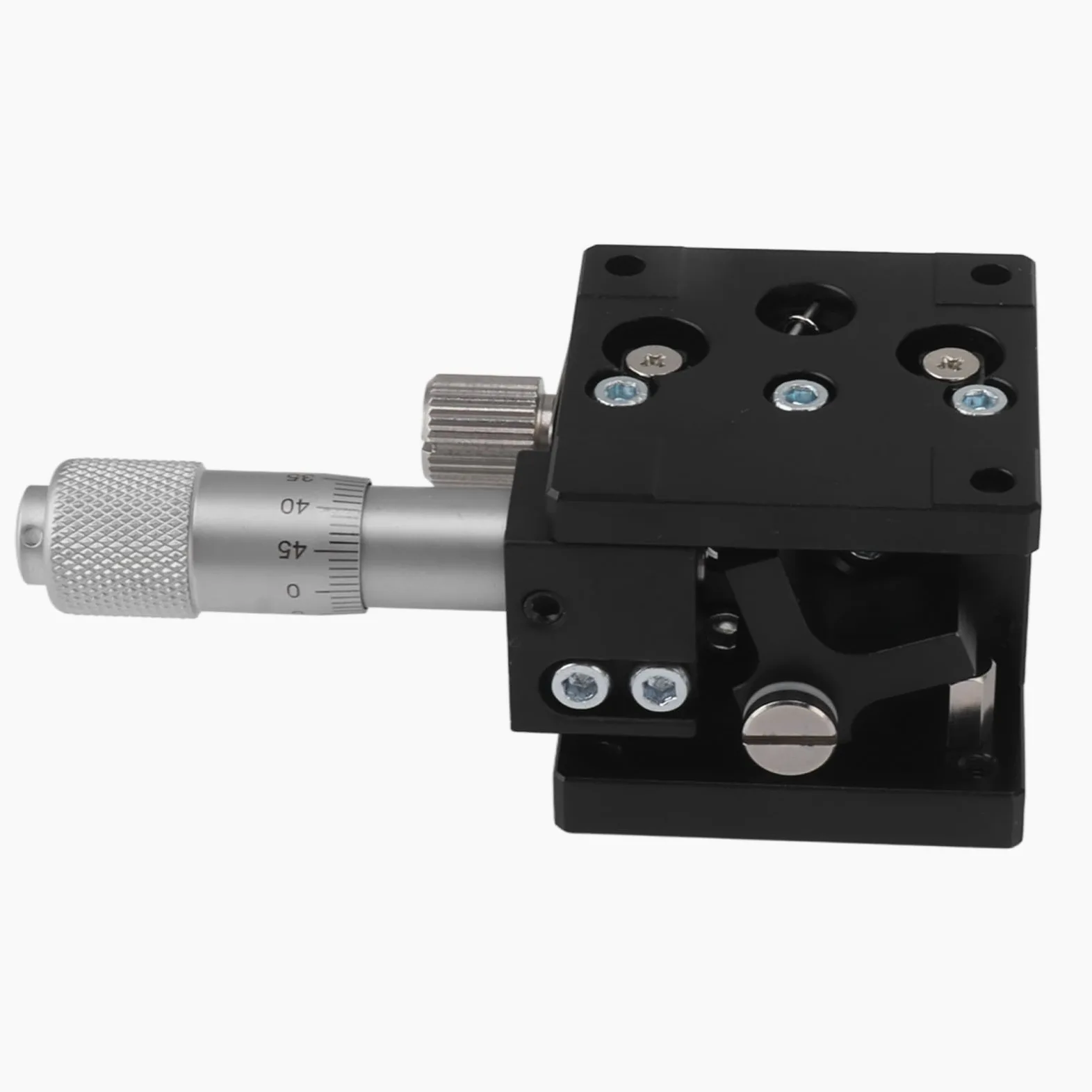 Plataforma deslizante de eje Z de aleación de aluminio con etapa lineal manual, plataforma de ajuste micrométrico con rodamiento de rodillos cruzados para instrumentos y