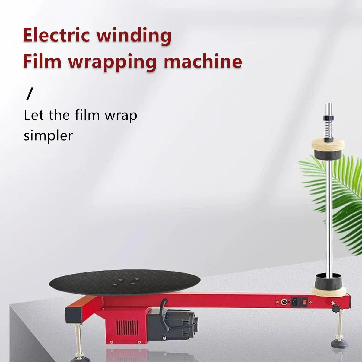 Máquina Envolvedora Eléctrica con Film Estirable, Máquina Empacadora con Dispensador De Film Estirable, Máquina Envolvedora De Cartón, Velocidad 50 RPM, La Alta Velocidad Mejora La Eficiencia 60cm