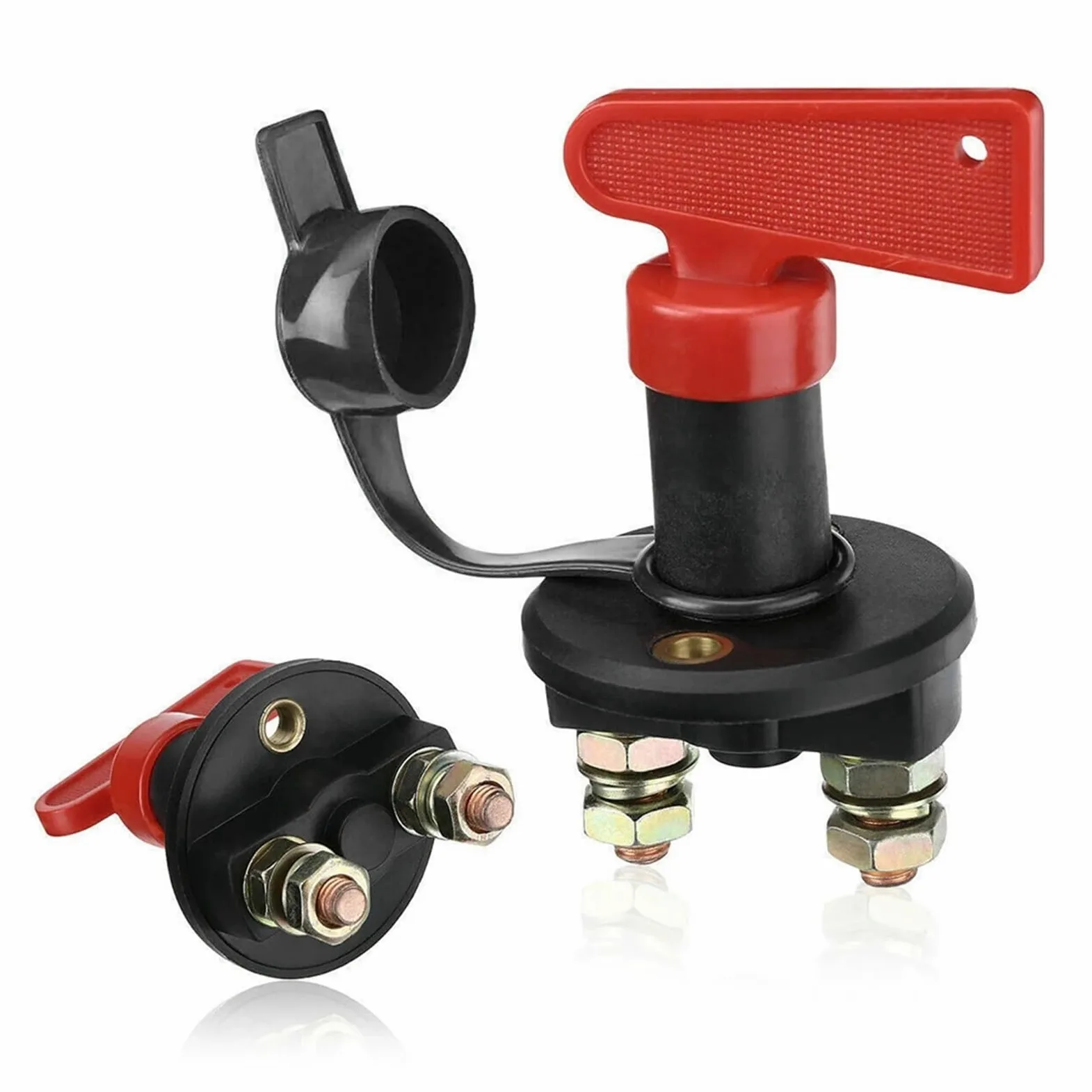 Desconectador de batería universal de 12 V, interruptor giratorio de perilla de corte de energía for auto, camión, barco, vehículo, furgoneta(2 Holes)
