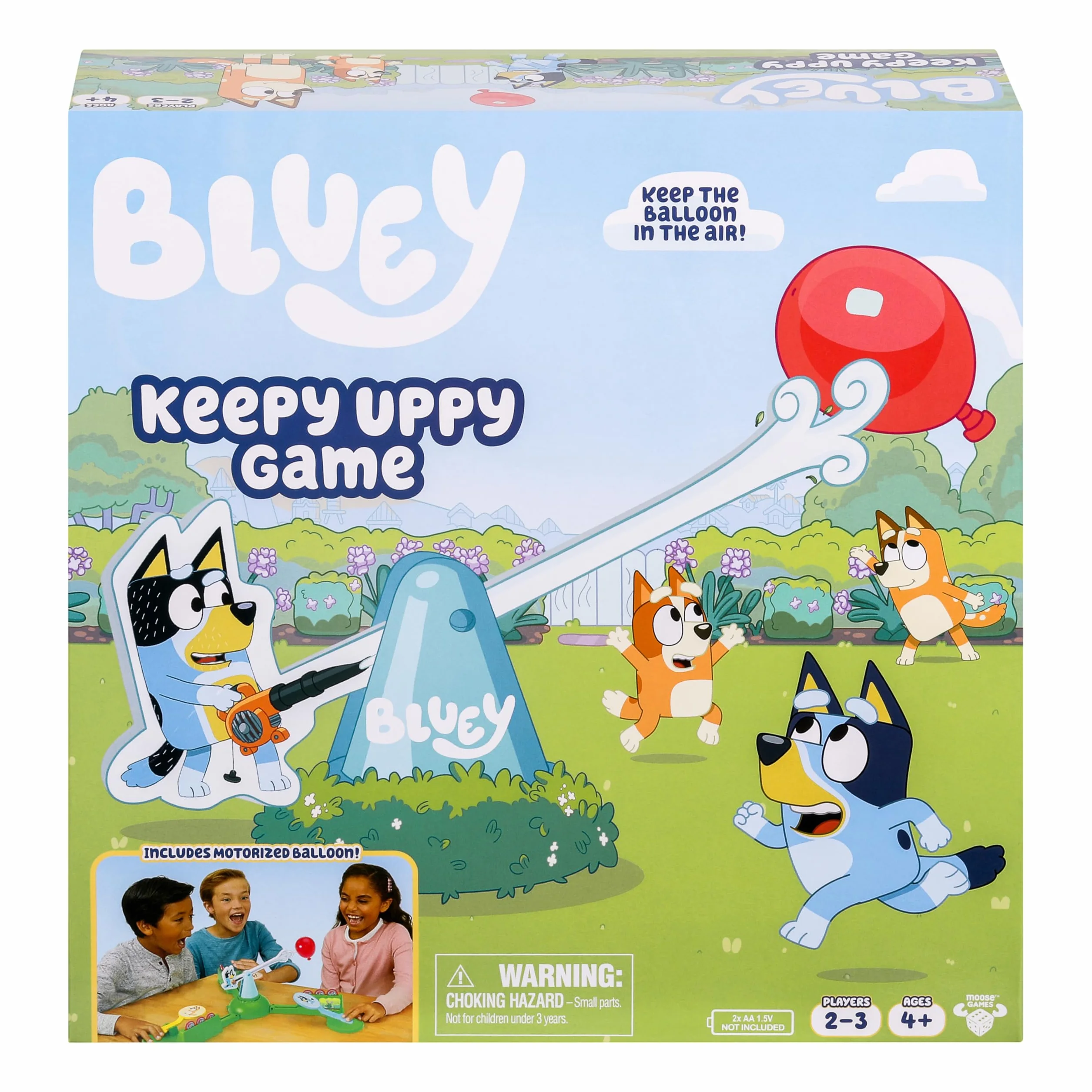 Bluey Juego Que no Toque el Suelo - Globo motorizado con Palas, para 2-3 Jugadores, 4 años+