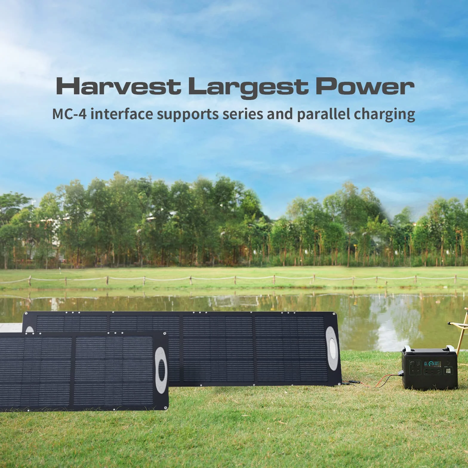 VDL Panel solar portátil 200W, cargadores solares monocristalinos de 20V, módulos solares con Multi-Contact 4, para Central eléctrica portátil y adecuados para exteriores, camping y autocaravanas