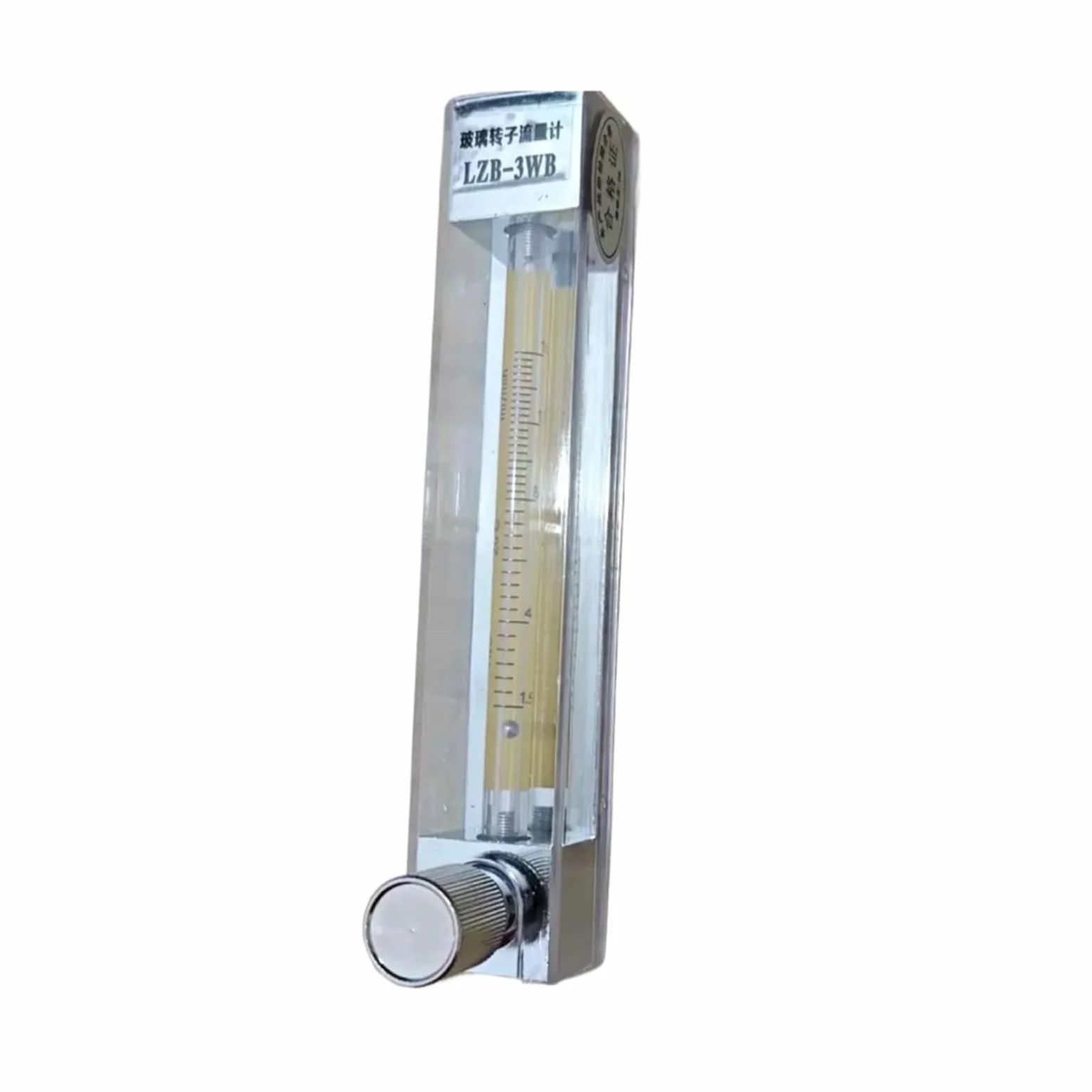 LZB-3WB, rotámetro de vidrio for caudalímetro de gas/aire con válvula de control. Amplio rango de medición, permite ajustar el caudal.(40-400ml Pmin - gas)