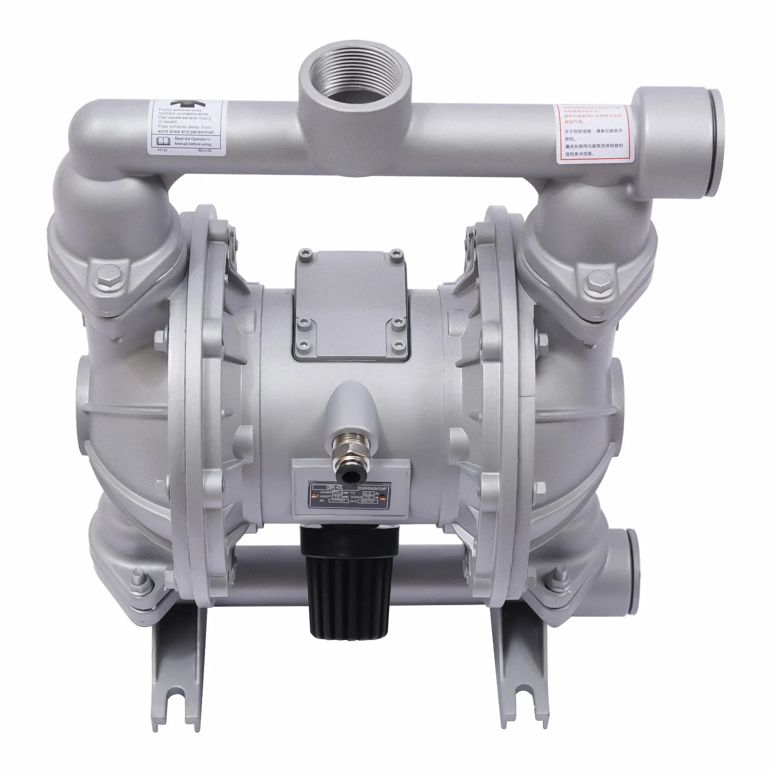 QBK-40L Aire Operado Doble Diafragma Bomba Neumática Bomba de Membrana Química,para agua y fluidos de petróleo de baja viscosidad, incluyendo diesel, queroseno, aceite de motor y algunos aceites